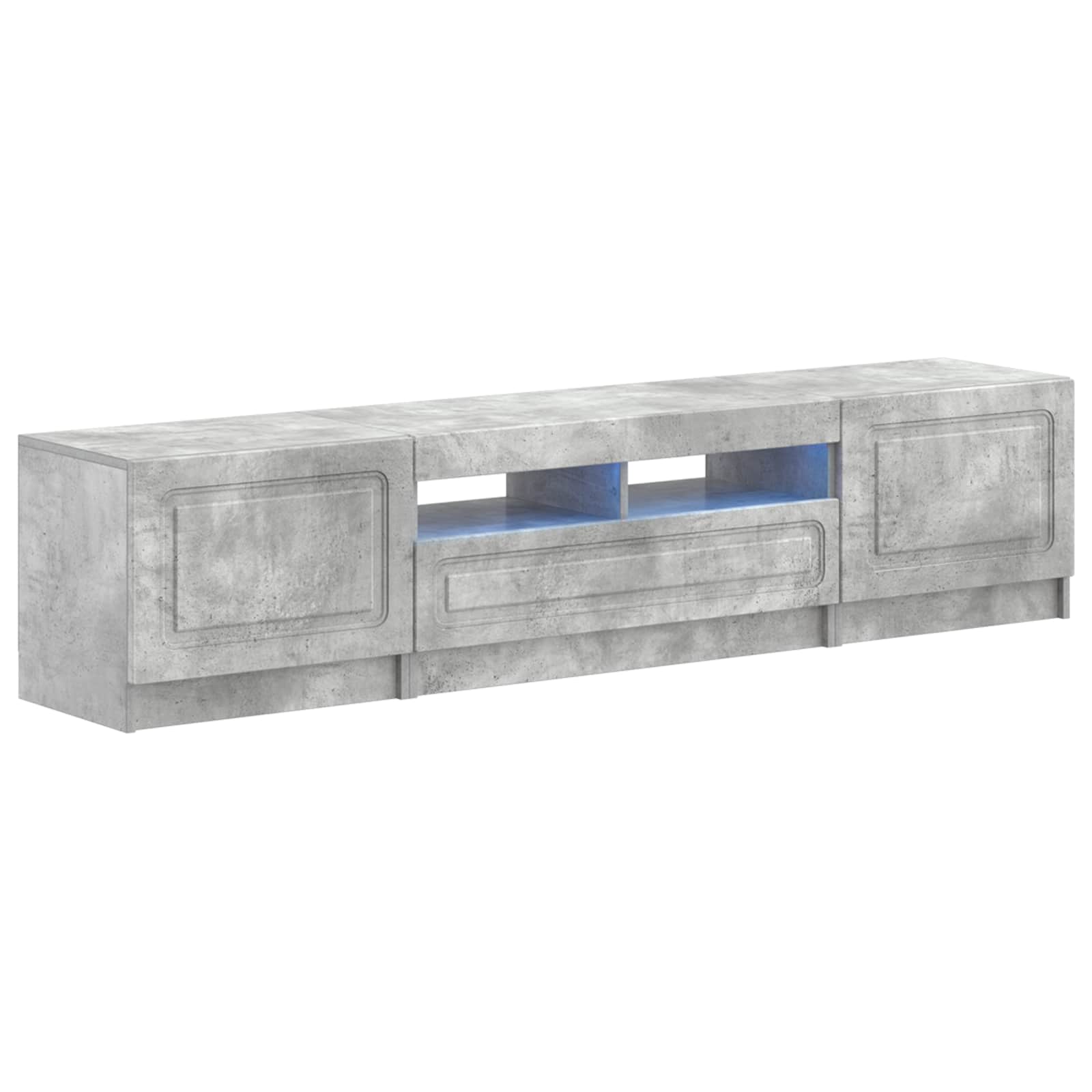 Meuble TV LED 5 pièces Gris béton Bois d'ingénierie
