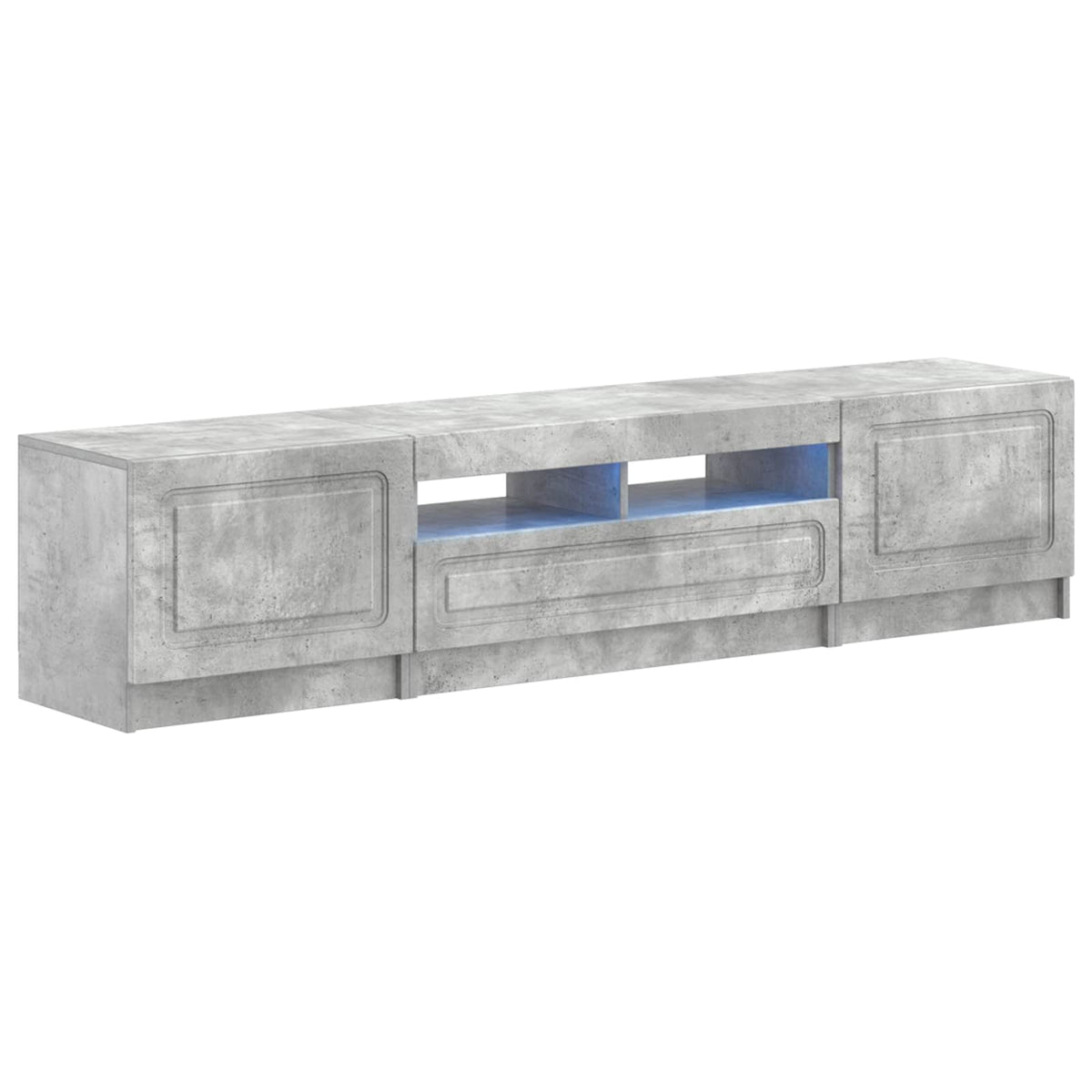 Meuble TV LED UTRECHT 3 pc Gris béton Bois d'ingénierie