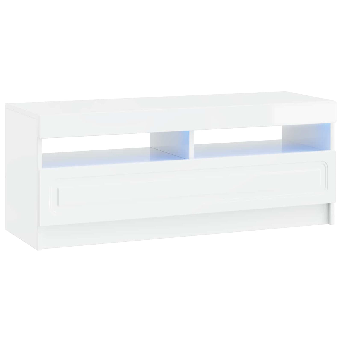 Meuble TV LED UTRECHT 3 pc Blanc brillant Bois d'ingénierie