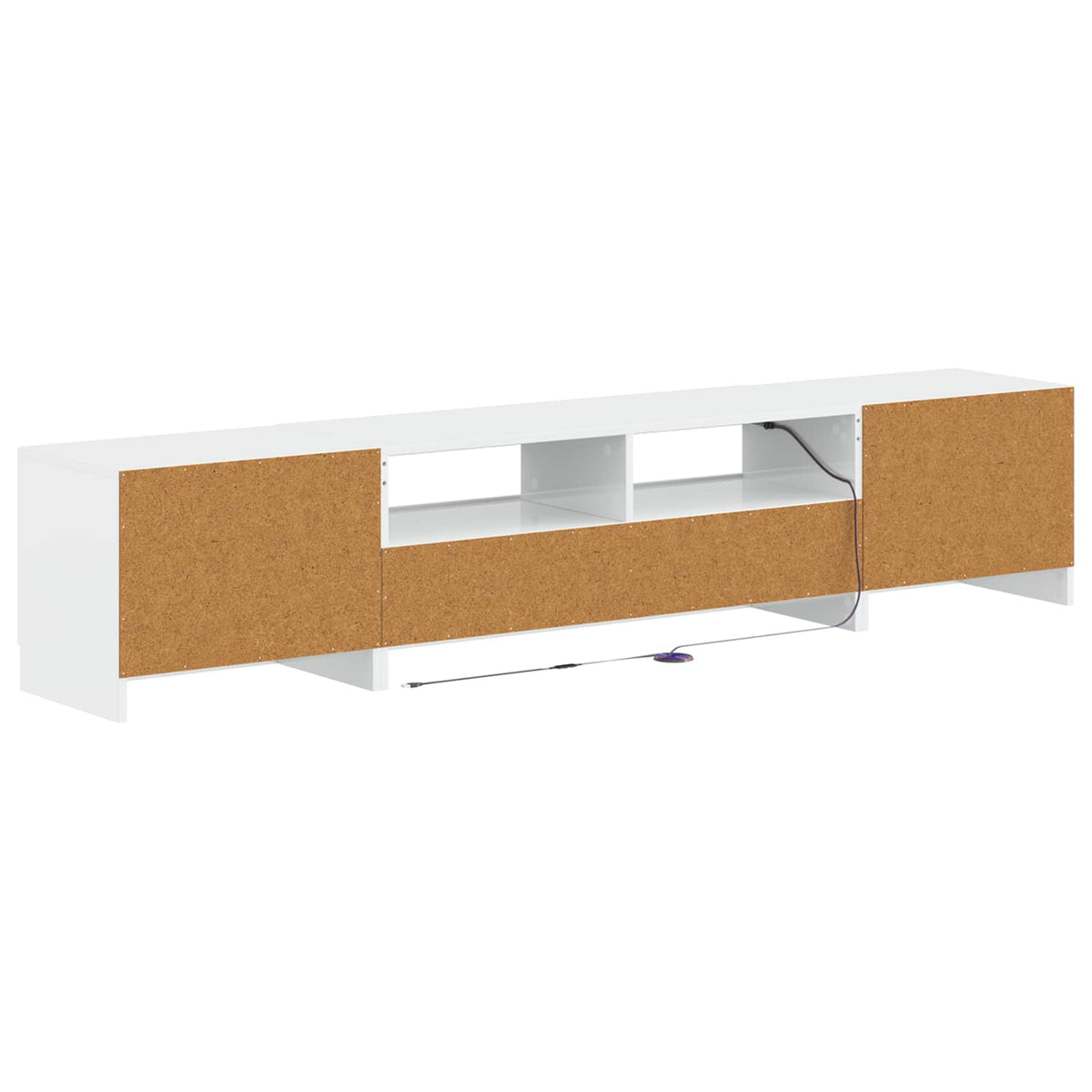 Meuble TV LED UTRECHT 3 pc Blanc brillant Bois d'ingénierie