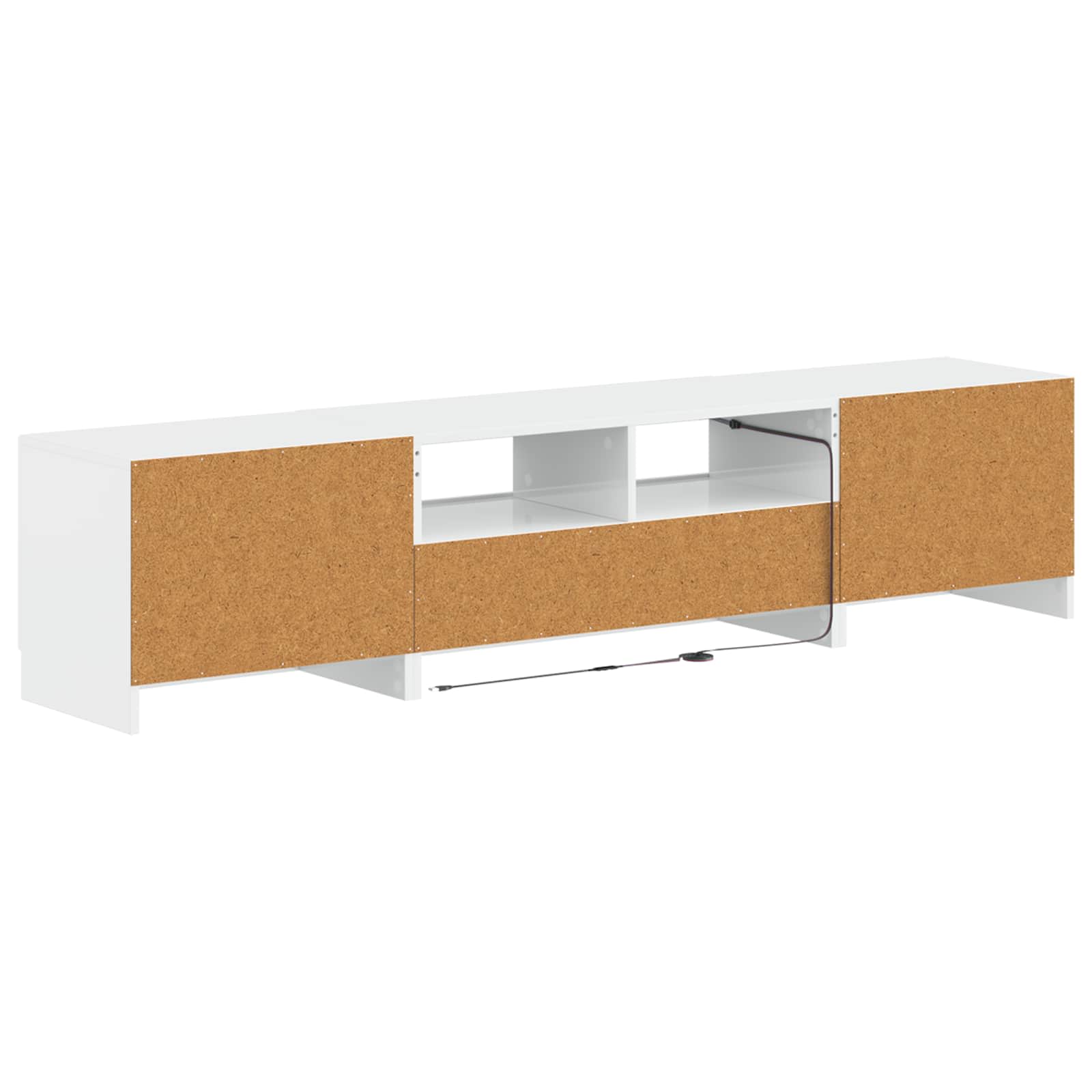 Meuble TV LED 5 pièces Blanc brillant Bois d'ingénierie