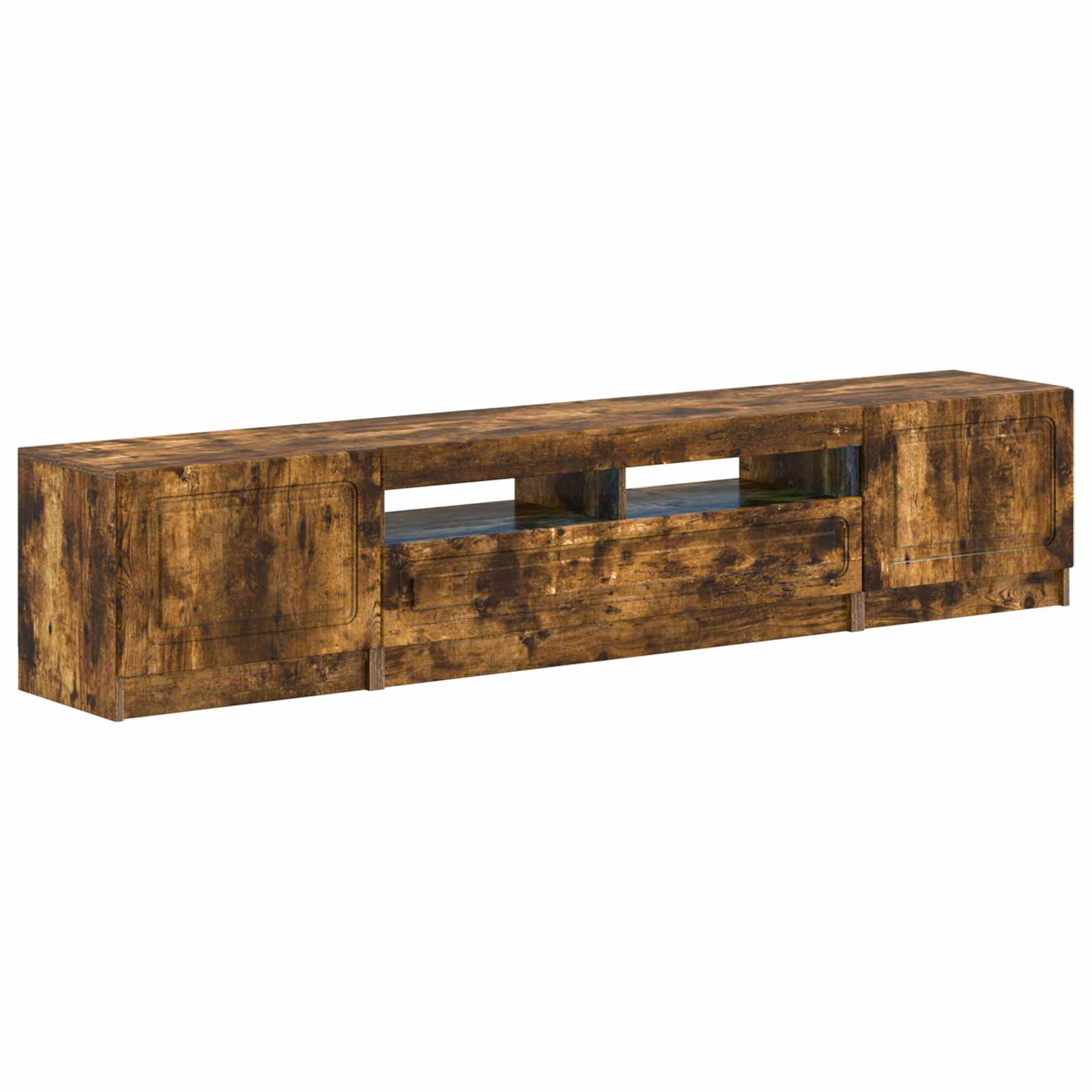 Meuble TV LED 5 pièces Chêne fumé Bois d'ingénierie