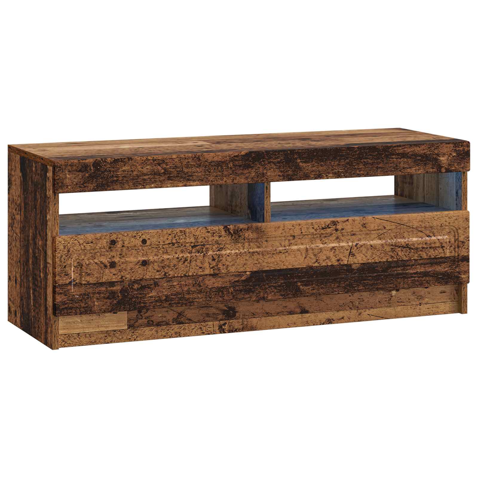 Meuble TV LED 5 pièces Bois ancien Bois d'ingénierie