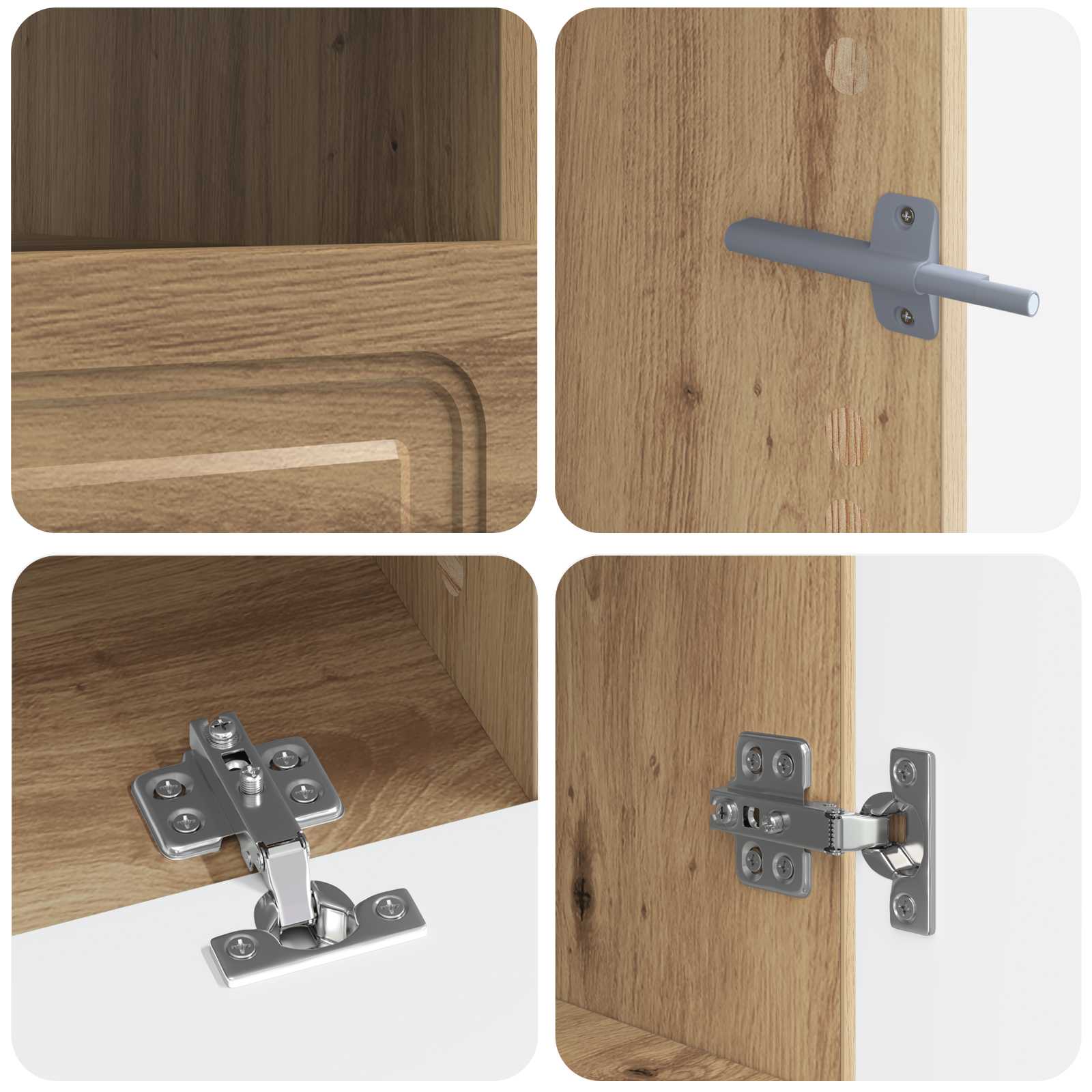 Meuble TV LED 5 pièces Chêne artisanal Bois d'ingénierie