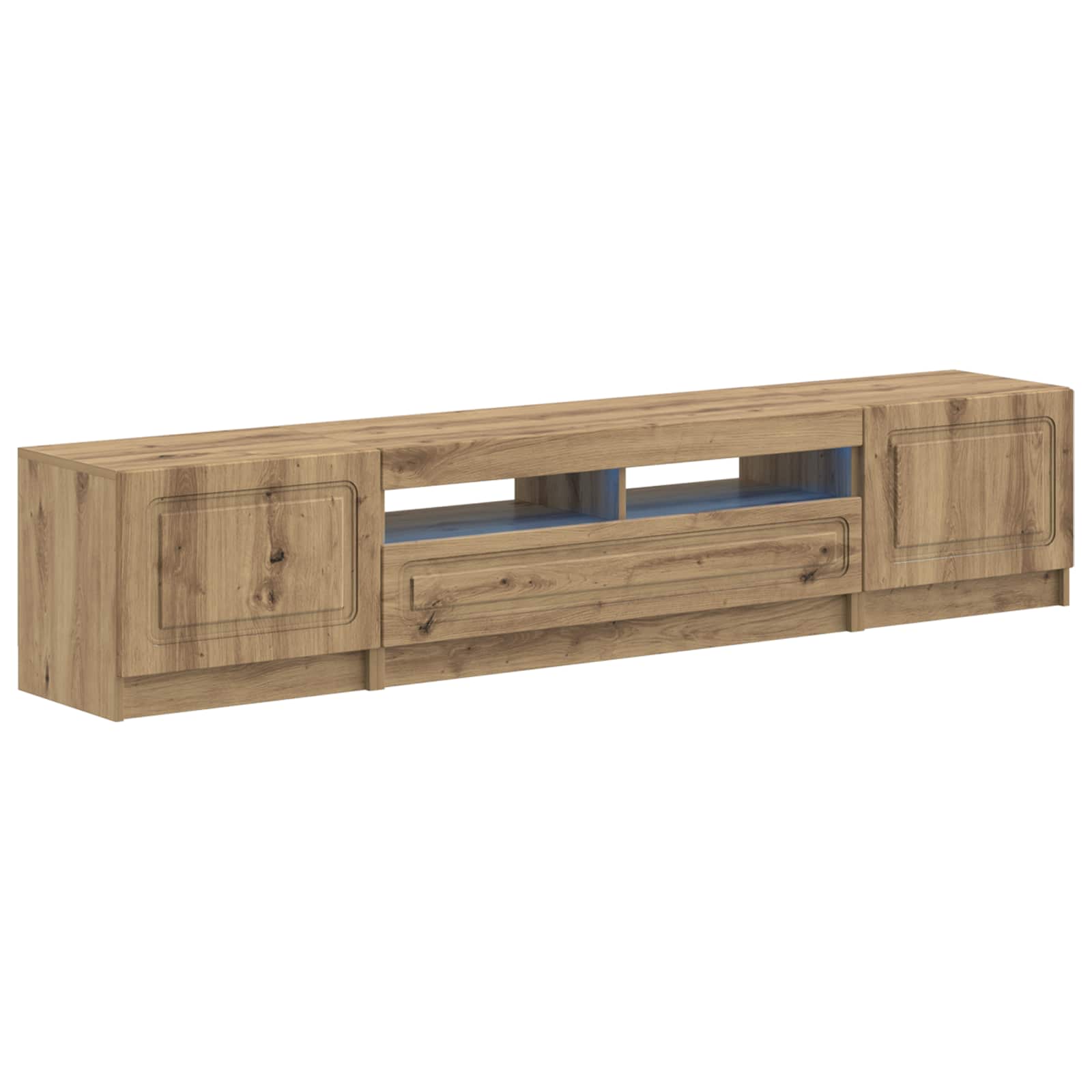 Meuble TV LED 5 pièces Chêne artisanal Bois d'ingénierie