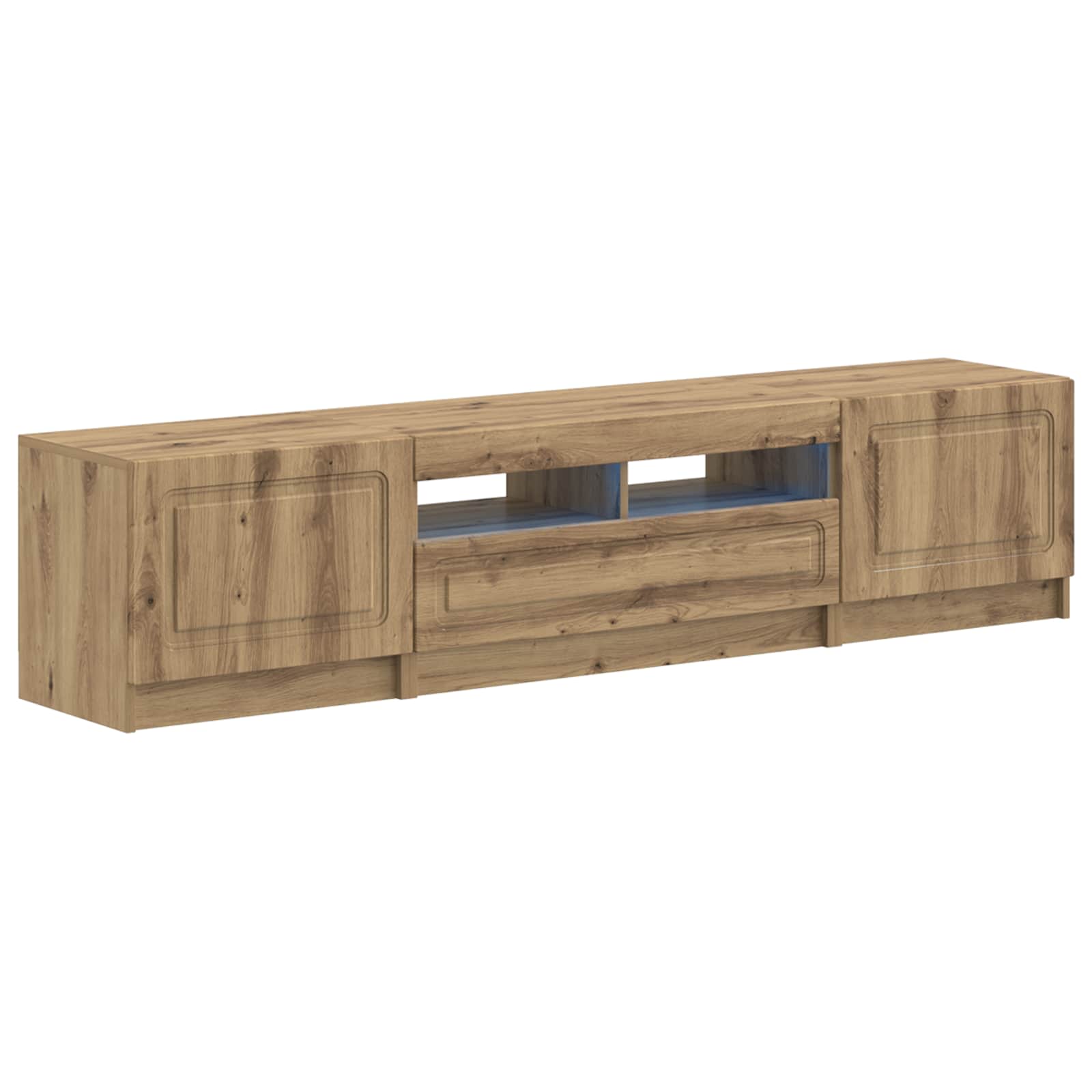 Meuble TV LED 5 pièces Chêne artisanal Bois d'ingénierie