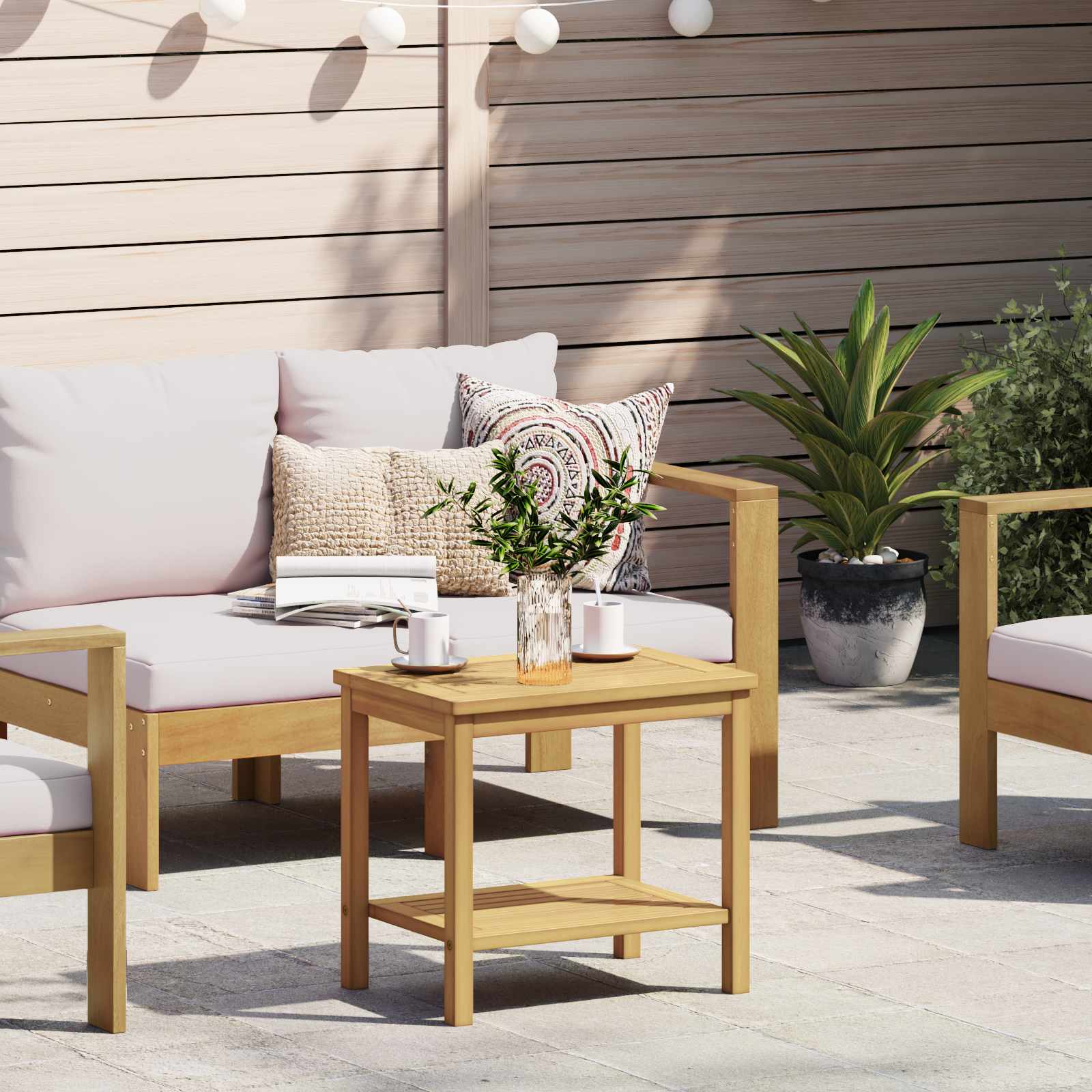 Table d'appoint Huile Naturelle 50 x 35 x 45 cm - XIOS