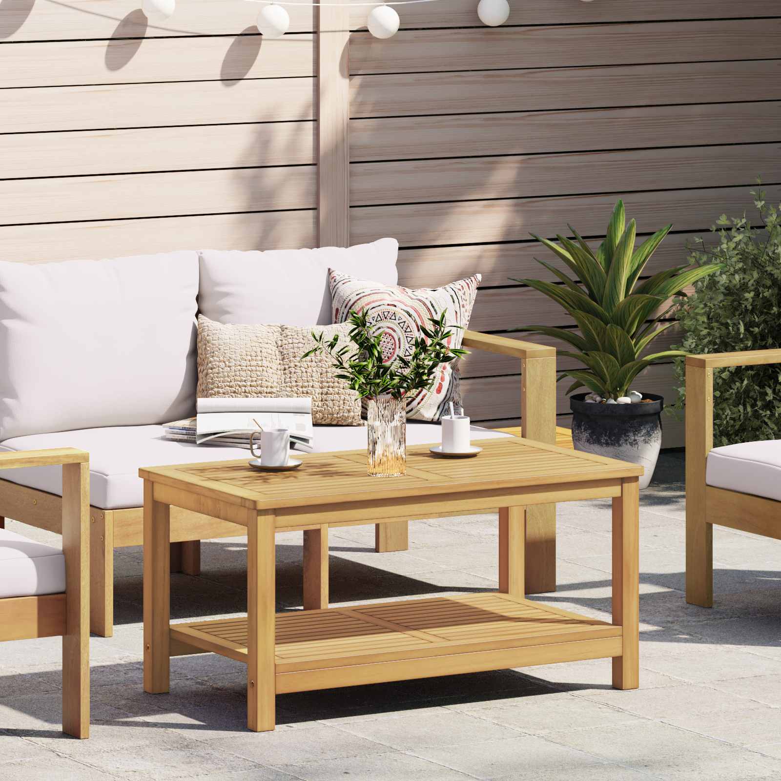Table d'appoint Huile Naturelle 90 x 50 x 45 cm - XIOS