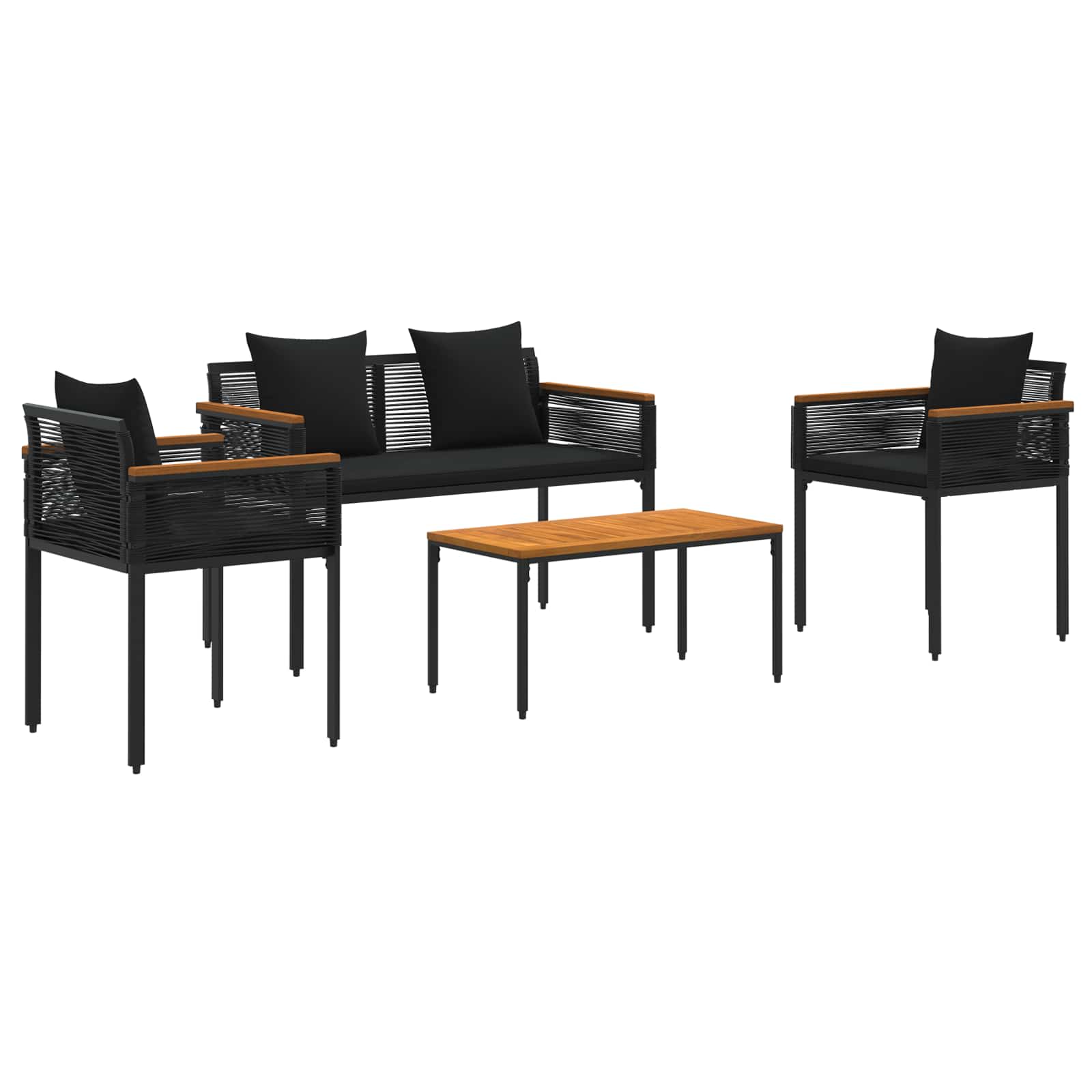 Ensemble de meubles d'extérieur 4 pcs Noir polyrotin - XIOS