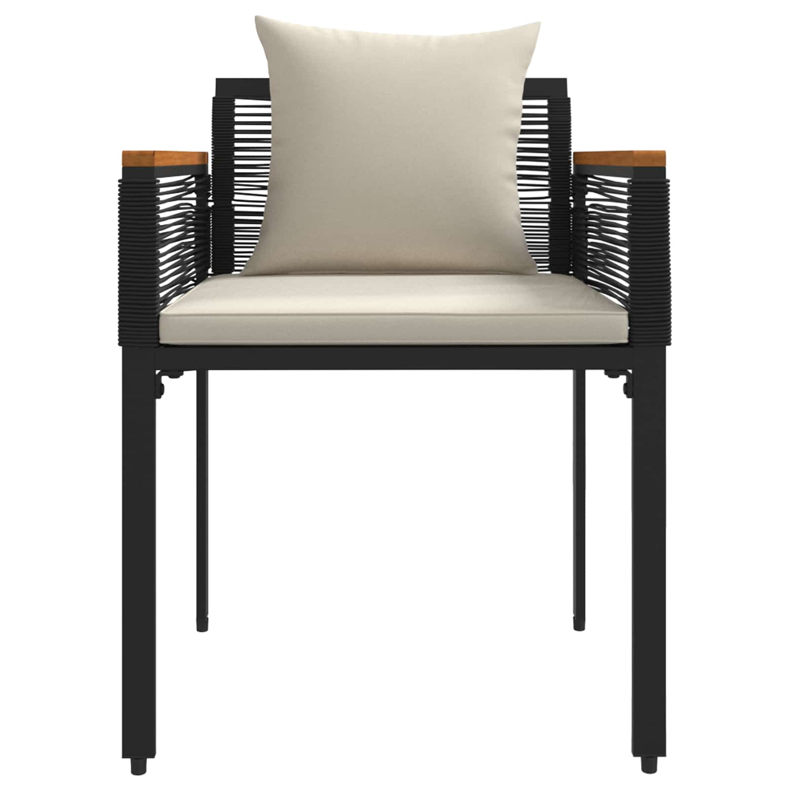 Ensemble de meubles d'extérieur Noir et blanc crème polyrotin - XIOS