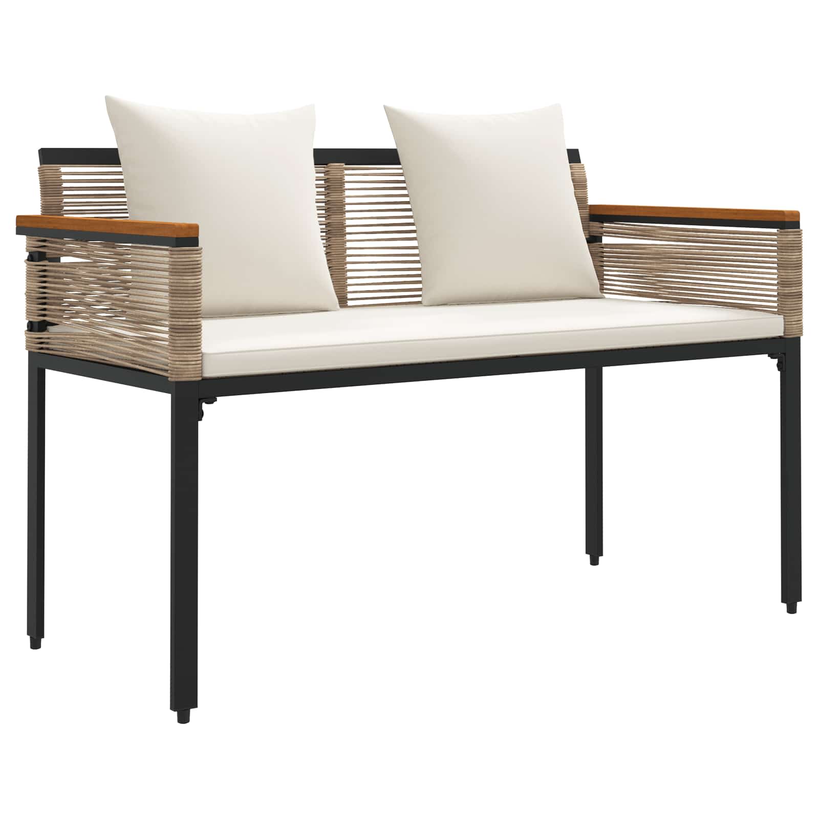 Ensemble de meubles d'extérieur Beige et blanc crème polyrotin - XIOS