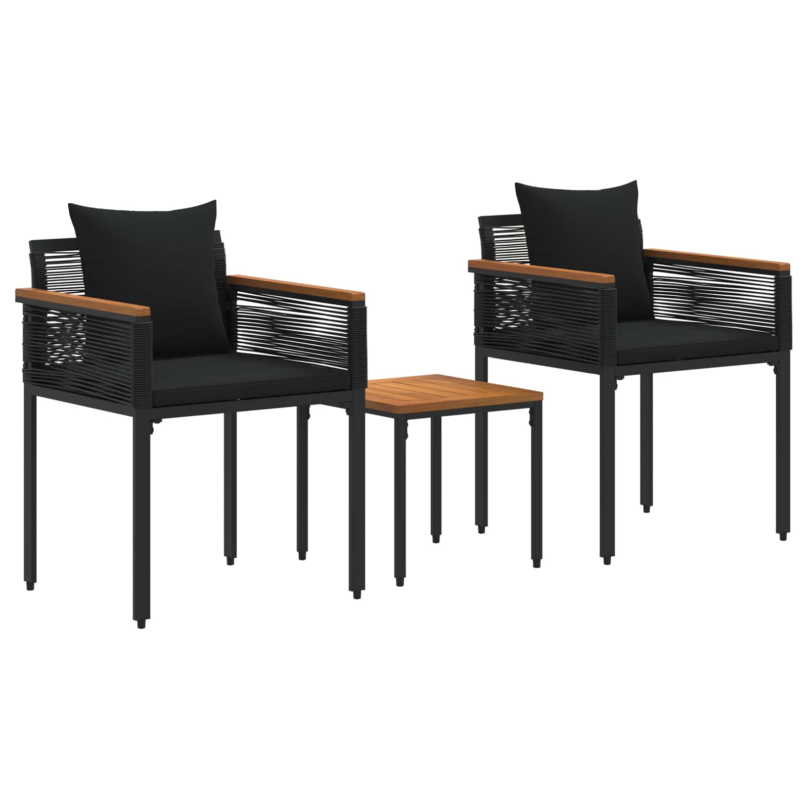 Ensemble de meubles d'extérieur avec coussin Noir polyrotin - XIOS