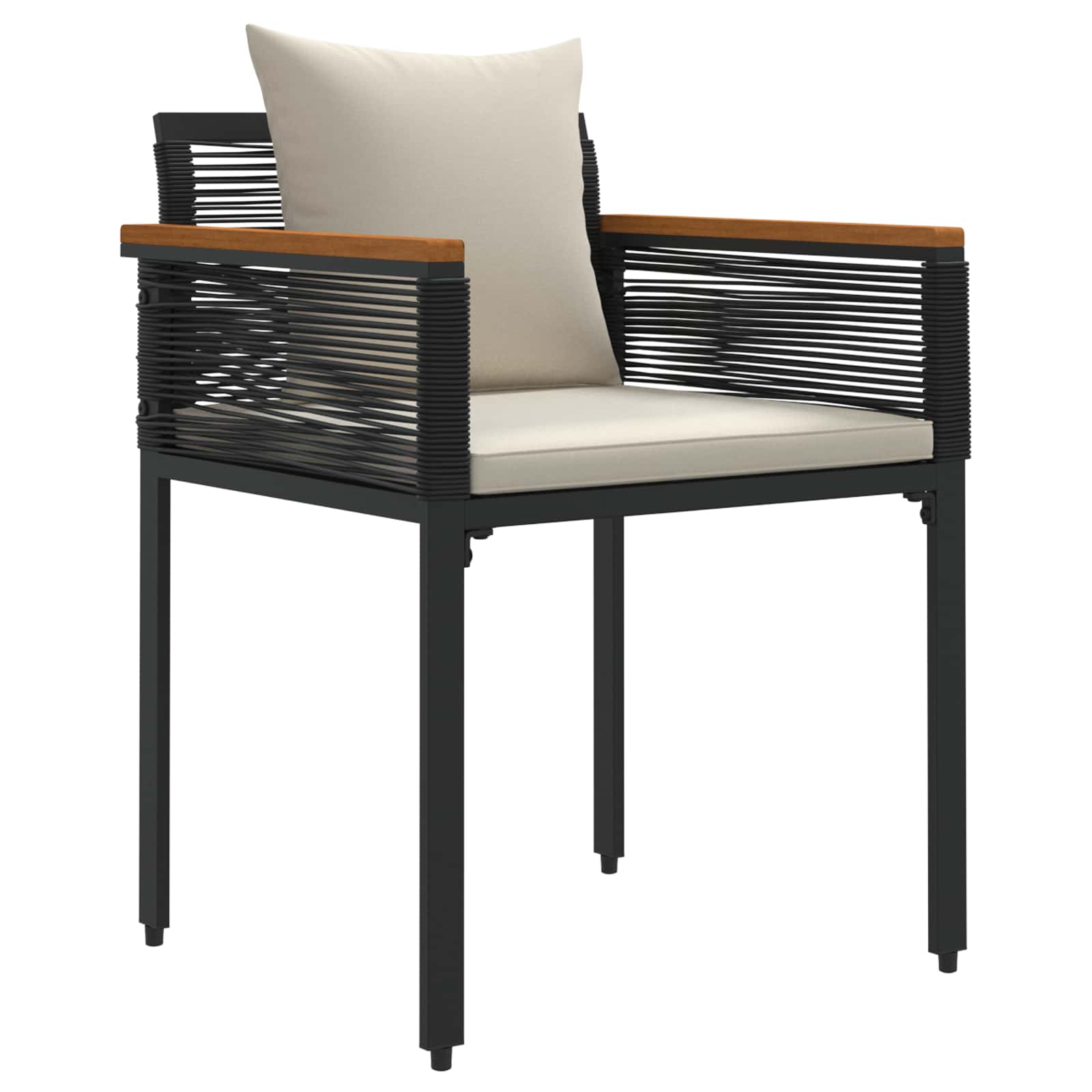 Ensemble de meubles d'extérieur Noir et blanc crème polyrotin - XIOS