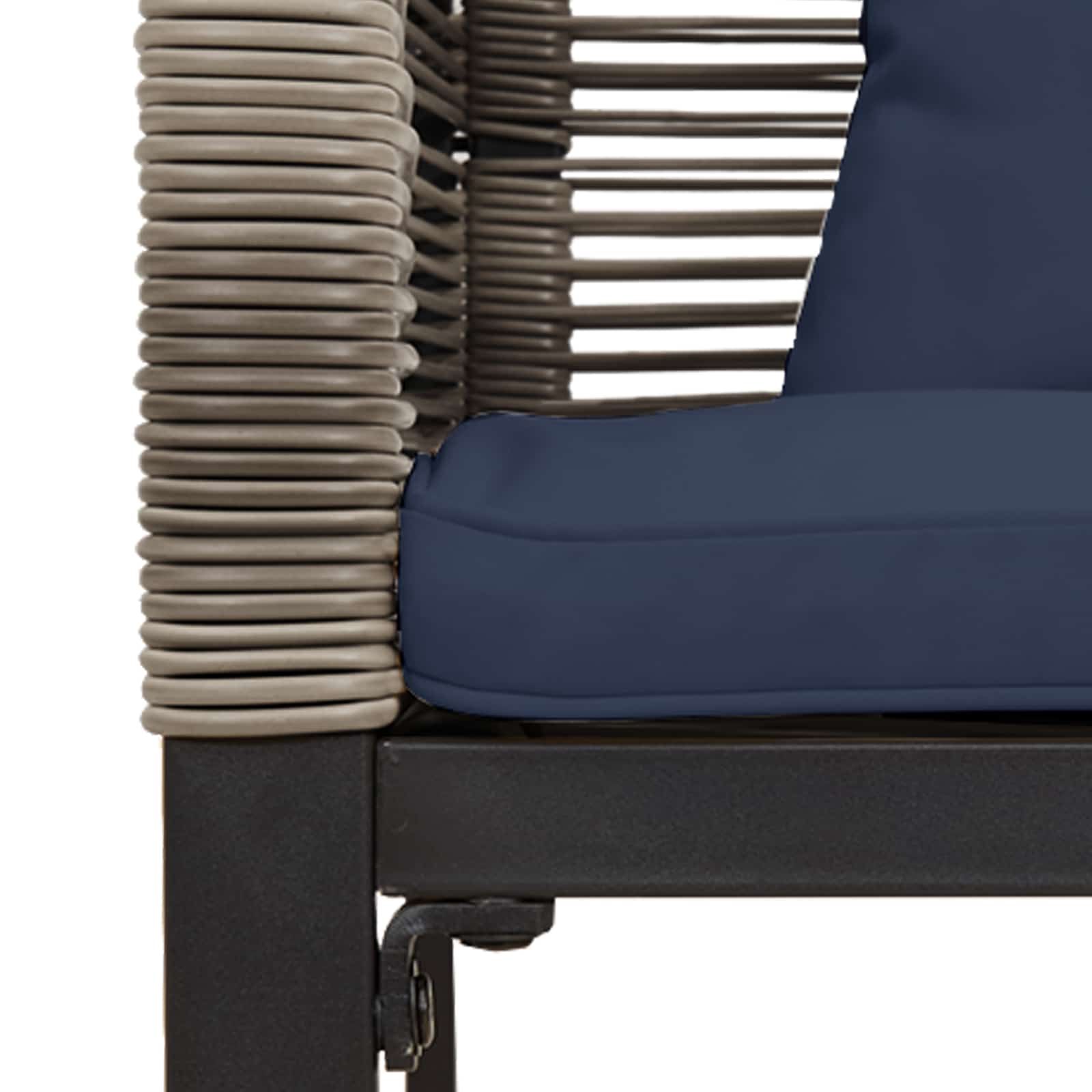 Ensemble de meubles d'extérieur Gris et bleu marine polyrotin - XIOS
