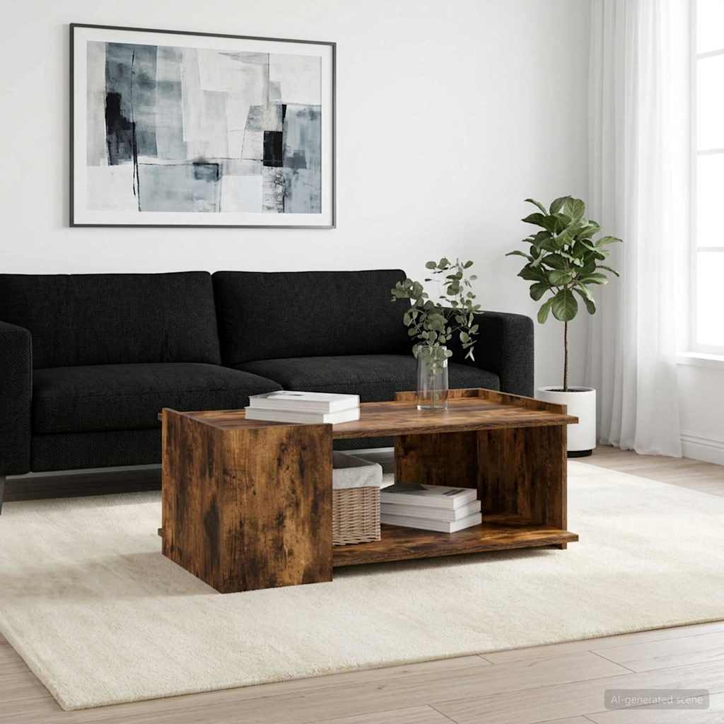 Table basse Chêne fumé 90 x 50 x 33 cm Bois d'ingénierie - XIOS
