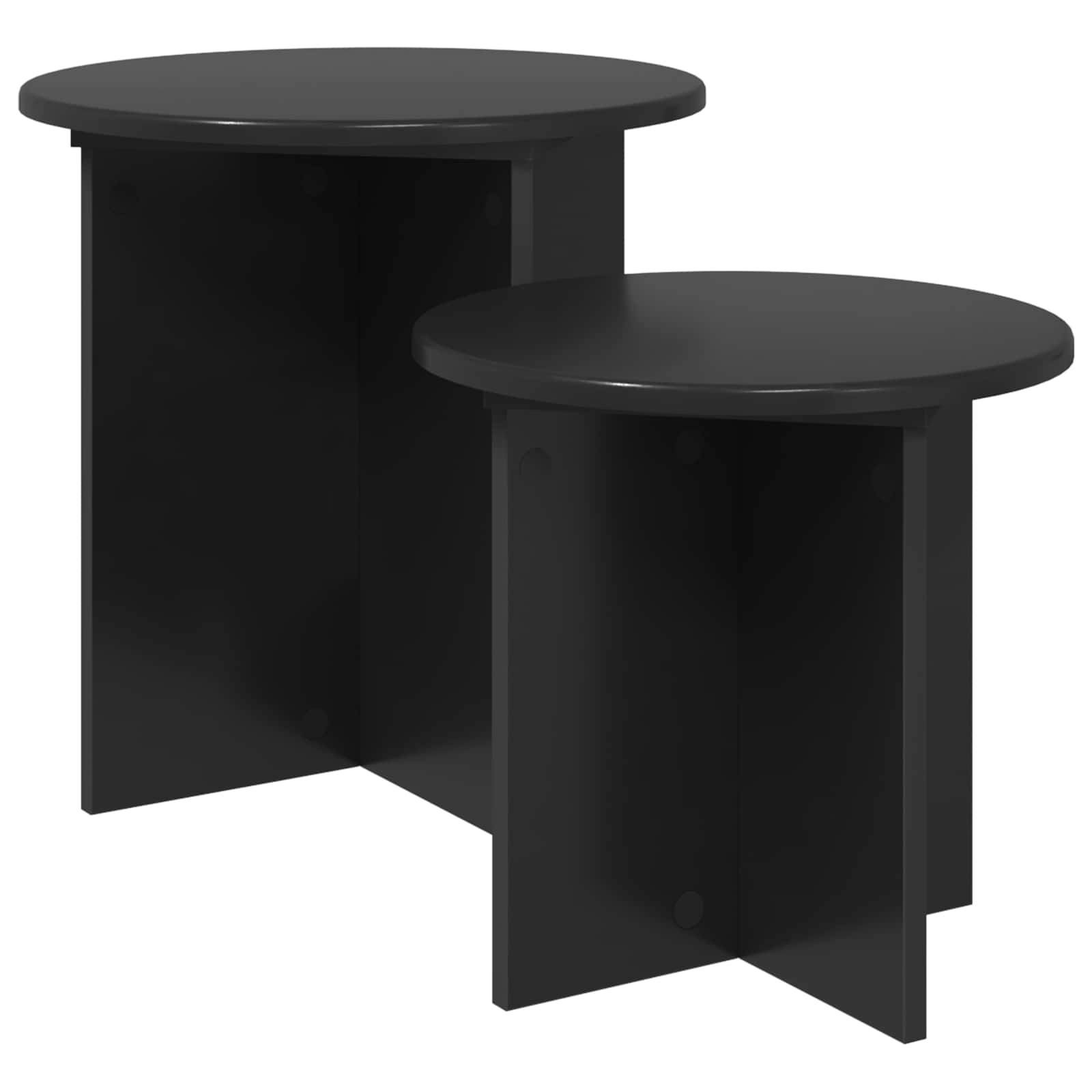 Ensemble de tables d'appoint 2 pc Chêne noir Ø 45 x 45 cm - XIOS