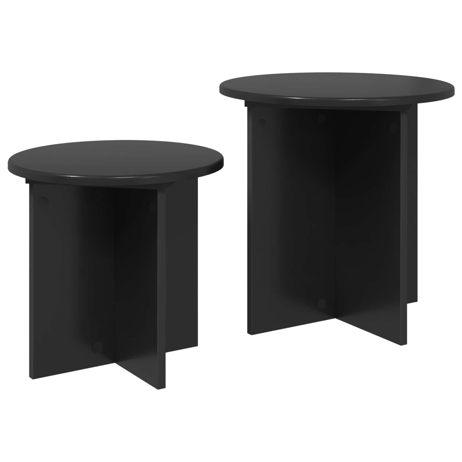 Ensemble de tables d'appoint 2 pc Chêne noir Ø 45 x 45 cm - XIOS