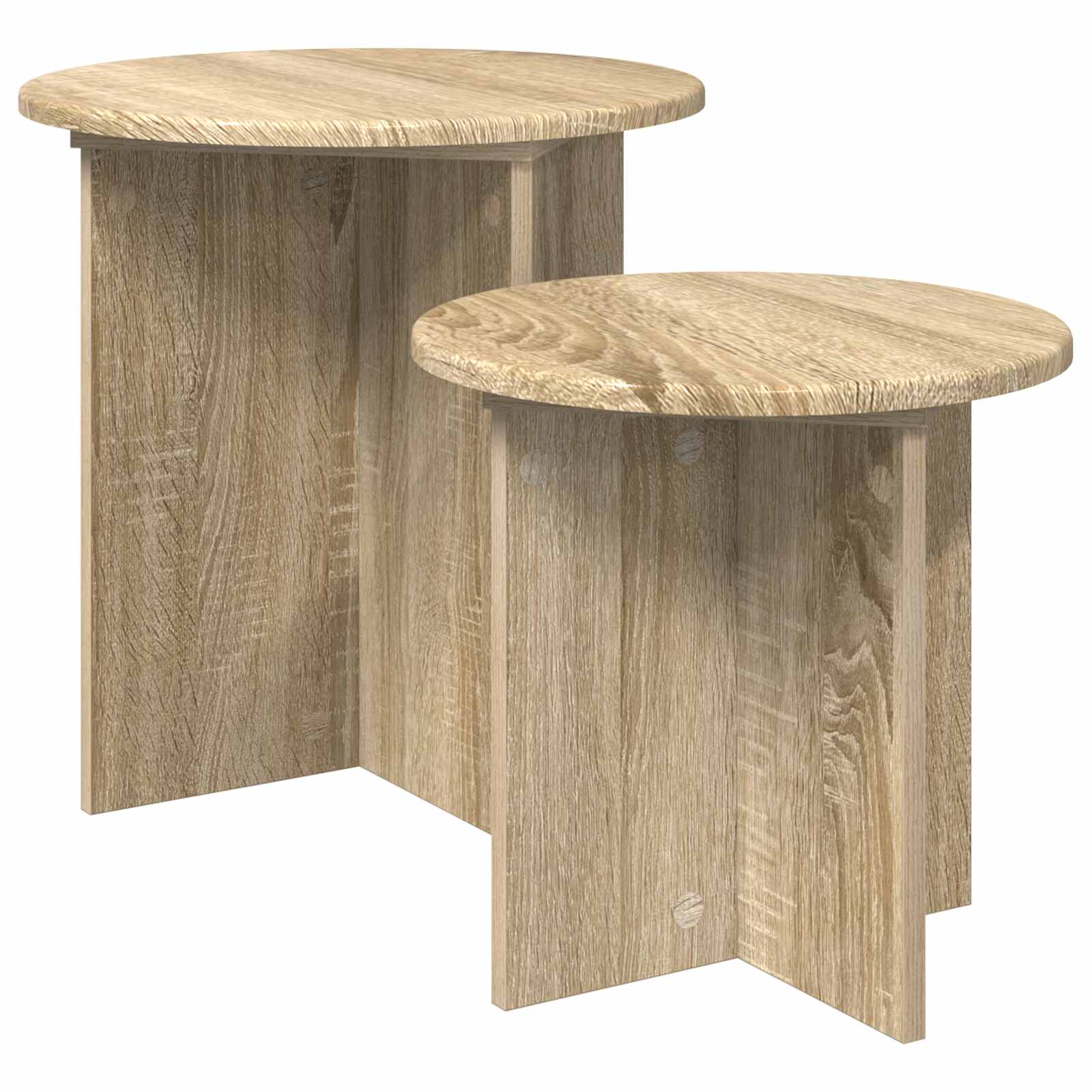 Ensemble de tables d'appoint 2 pc Chêne Sonoma Ø 45 x 45 cm - XIOS