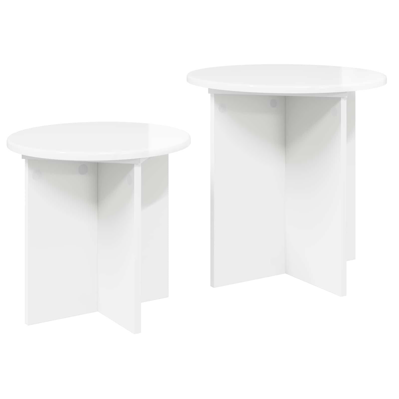 Ensemble de tables d'appoint avec stockage 2 pcs Blanc brillant - XIOS