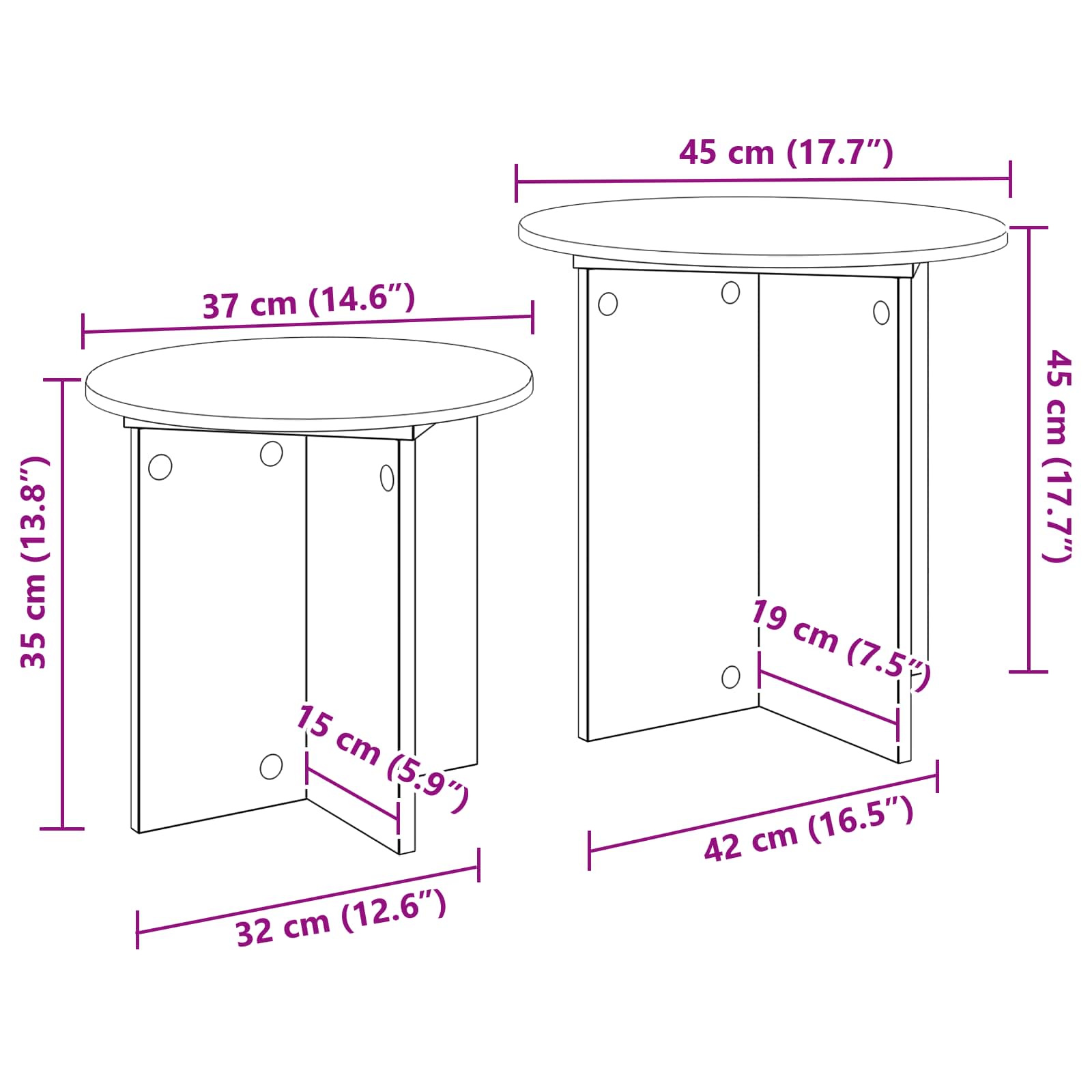 Ensemble de tables d'appoint avec stockage 2 pcs Blanc brillant - XIOS