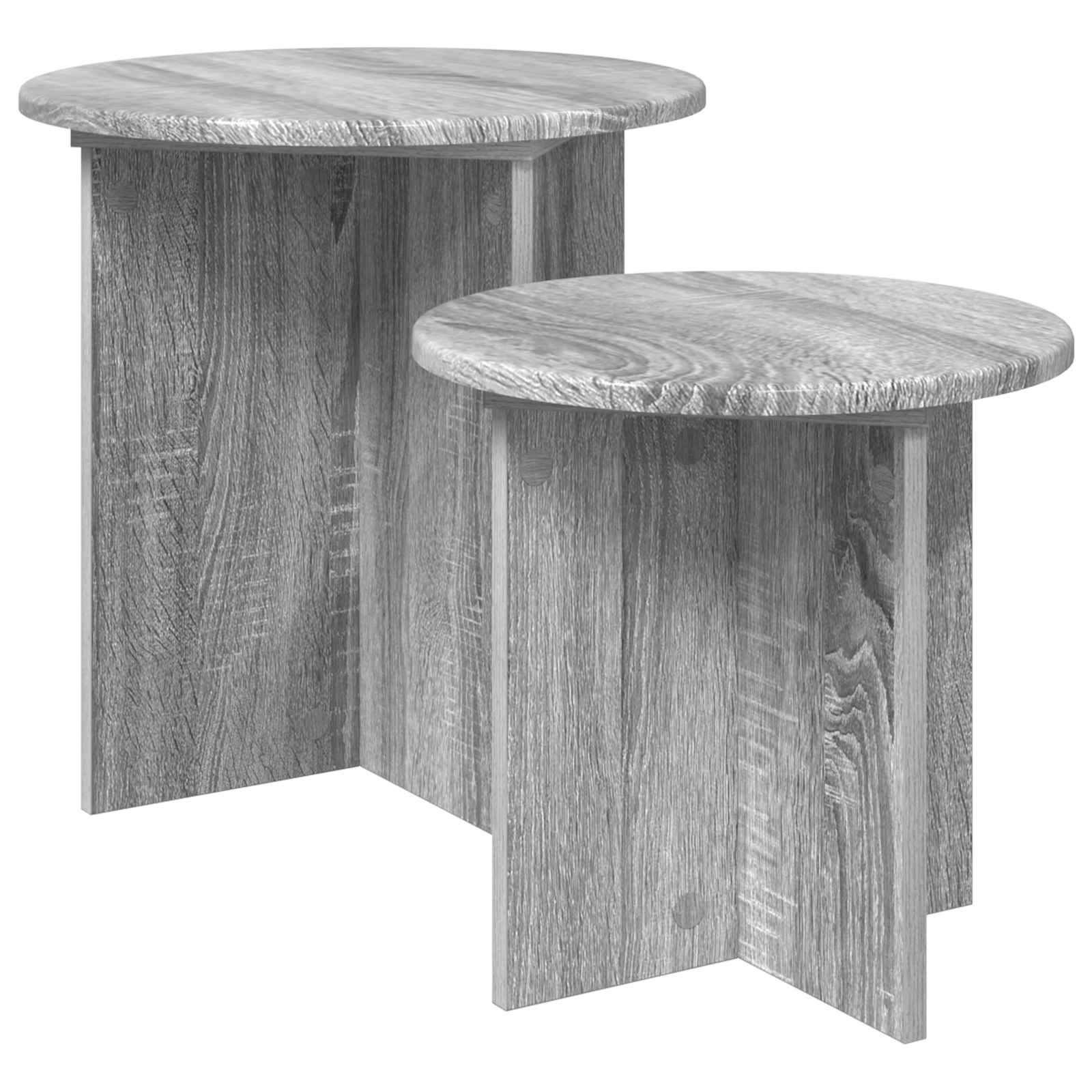 Ensemble de tables d'appoint 2 pc Sonoma gris Ø 45 x 45 cm - XIOS