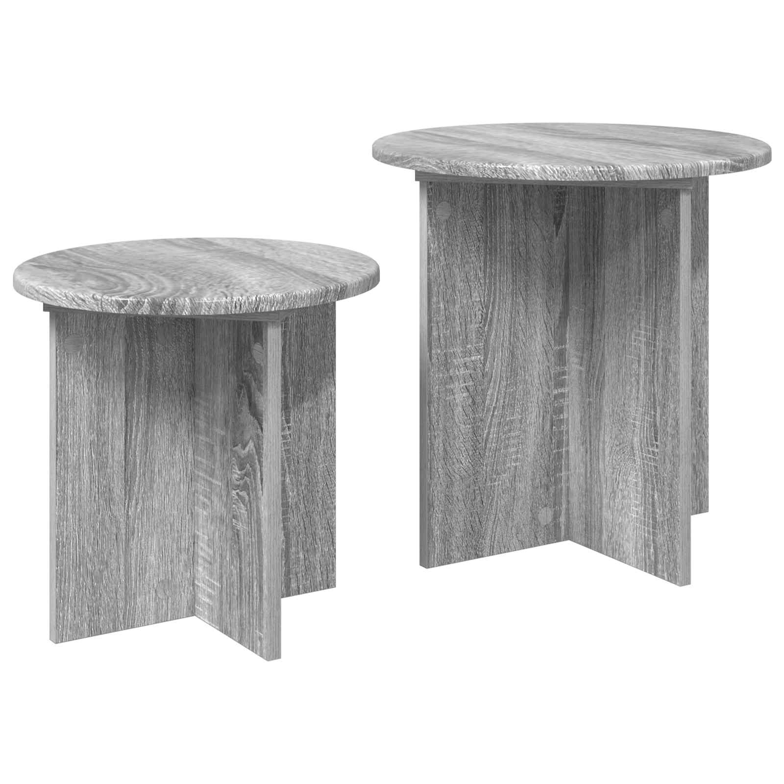Ensemble de tables d'appoint 2 pc Sonoma gris Ø 45 x 45 cm - XIOS