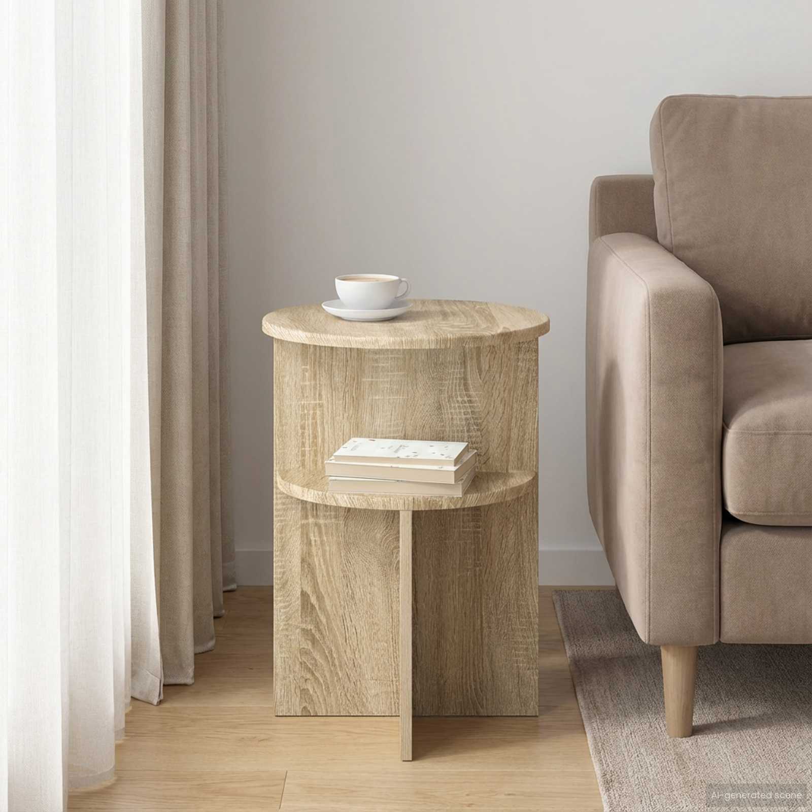 Table d'appoint Chêne Sonoma Ø 39,5 x 55 cm Bois d'ingénierie - XIOS