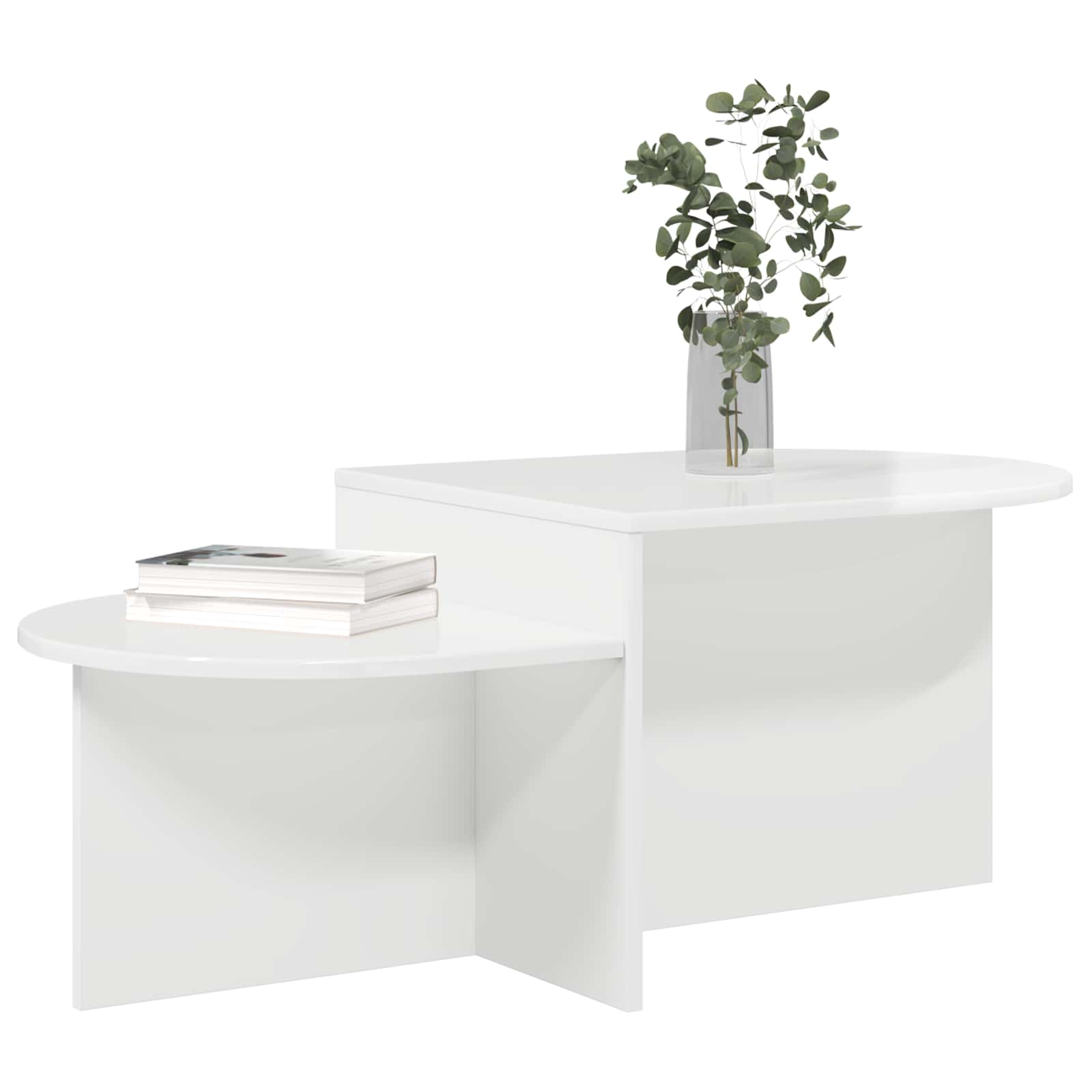 Table basse Blanc brillant 100 x 50 x 40 cm Bois d'ingénierie - XIOS