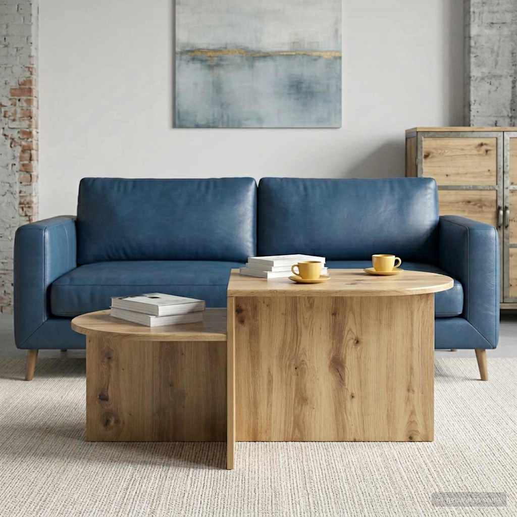 Table basse Chêne artisanal 100 x 50 x 40 cm Bois d'ingénierie - XIOS