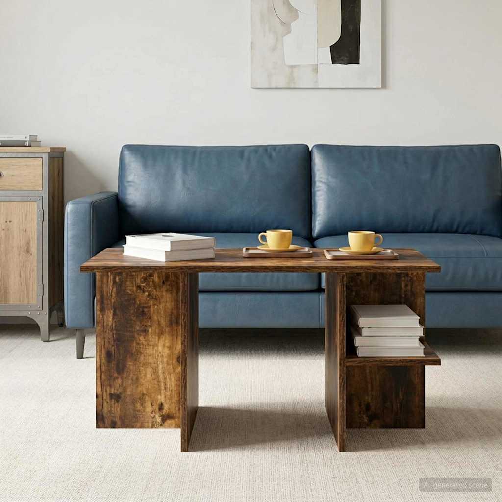 Table basse Chêne Fumé 87 x 50 x 45 cm Bois d’ingénierie - XIOS