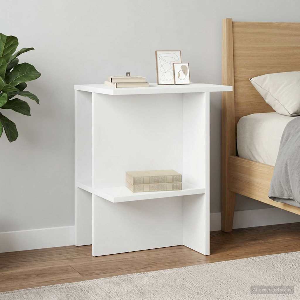 Table basse 2 pc Blanc 40 x 30 x 49 cm Bois d'ingénierie - XIOS
