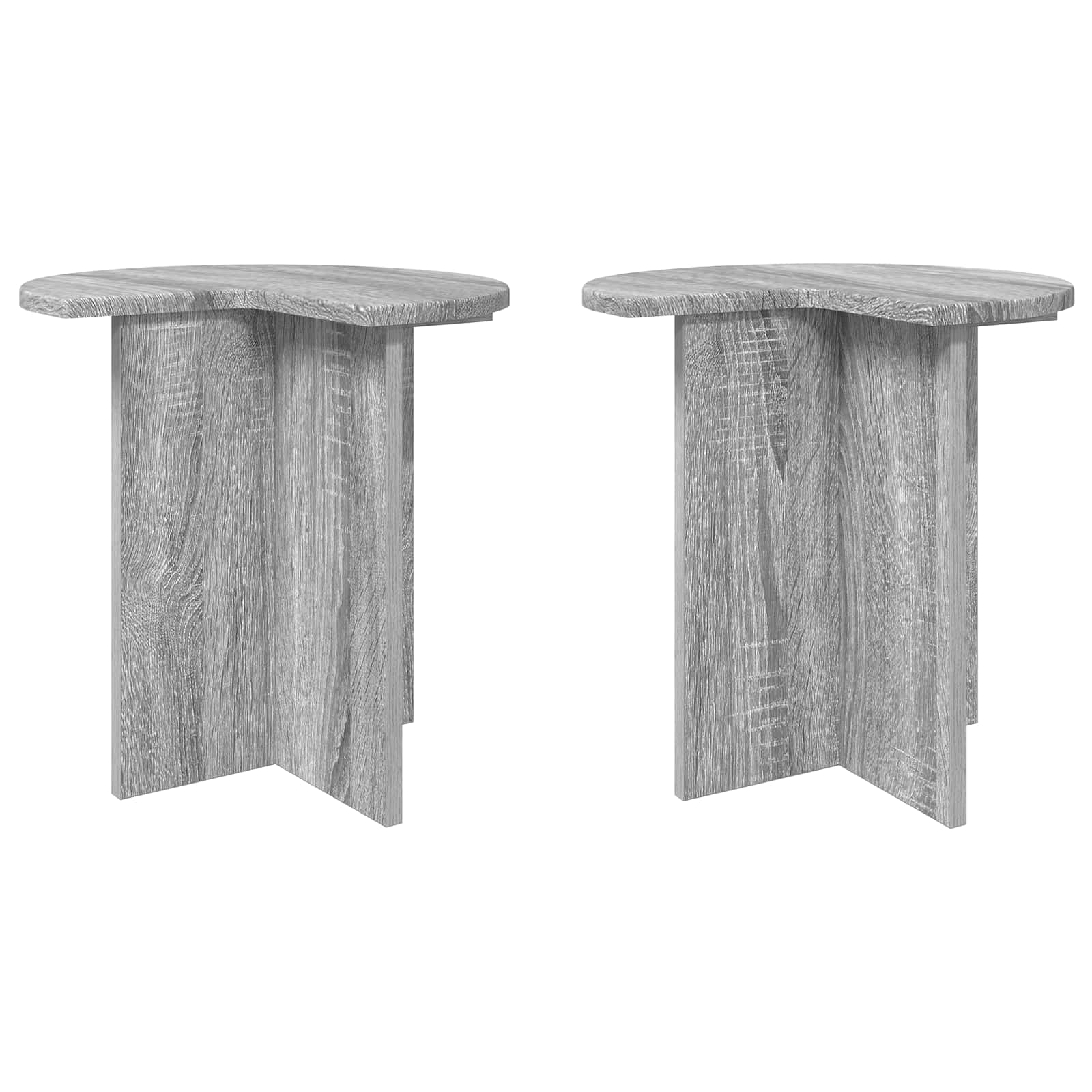Table d'appoint 2 pc Sonoma gris Ø 39 x 38 cm Bois d'ingénierie - XIOS