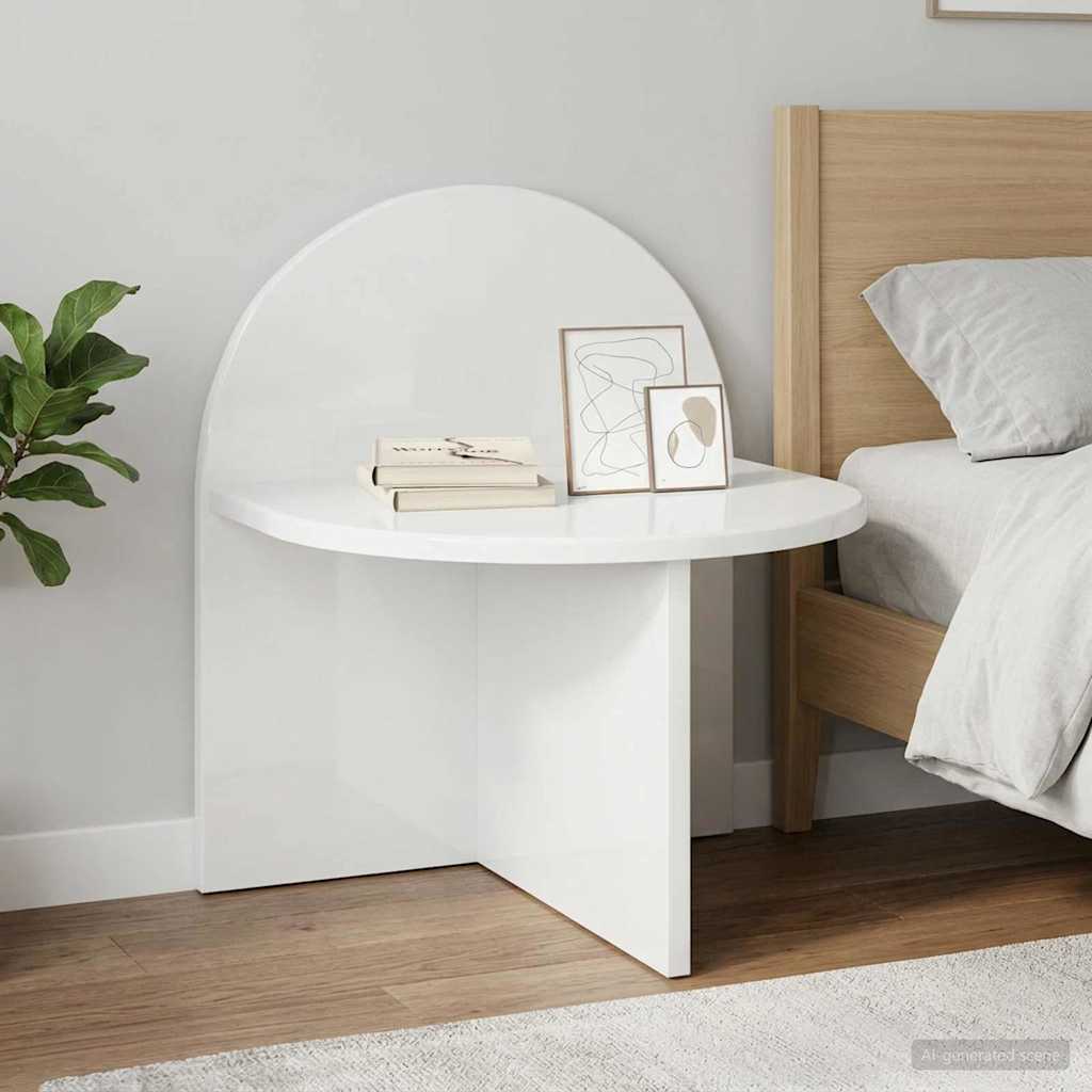 Table de chevet 2 pc Blanc brillant 40 x 35,5 x 45,5 cm - XIOS