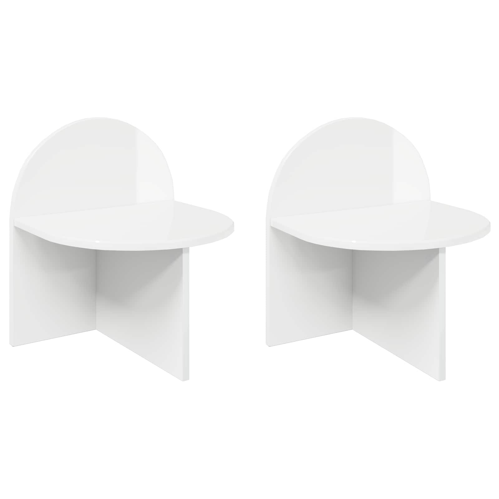 Table de chevet 2 pc Blanc brillant 40 x 35,5 x 45,5 cm - XIOS