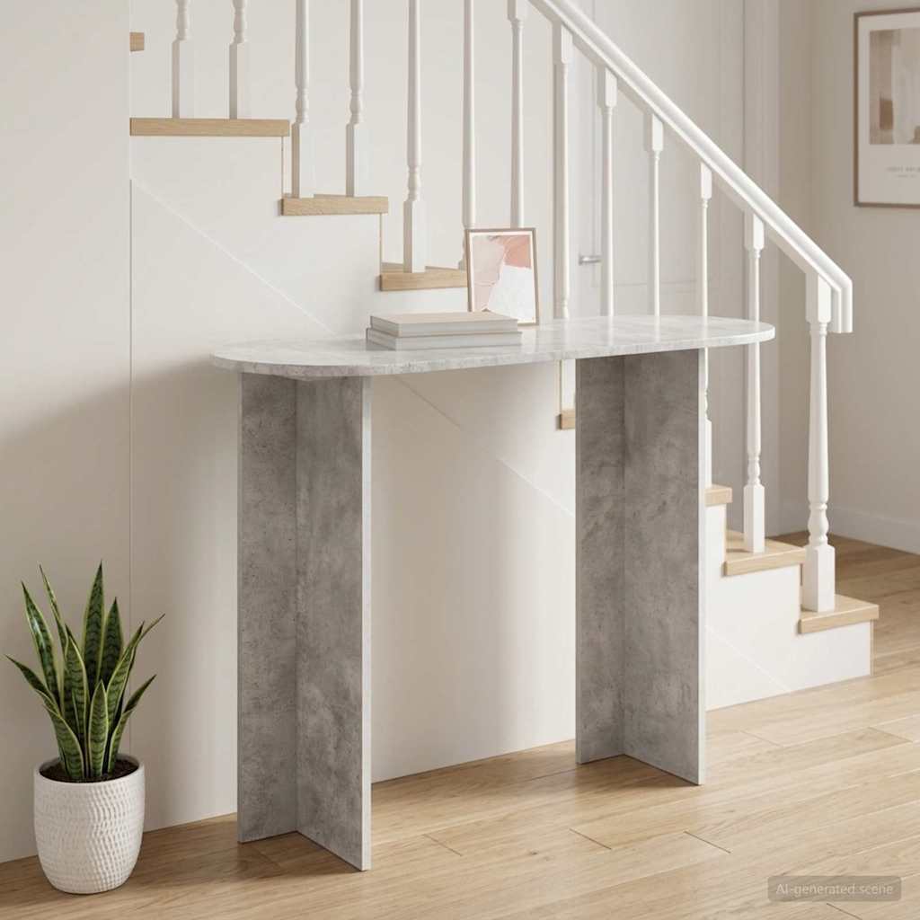 Table console Gris béton 100 x 39,5 x 75 cm Bois d'ingénierie - XIOS