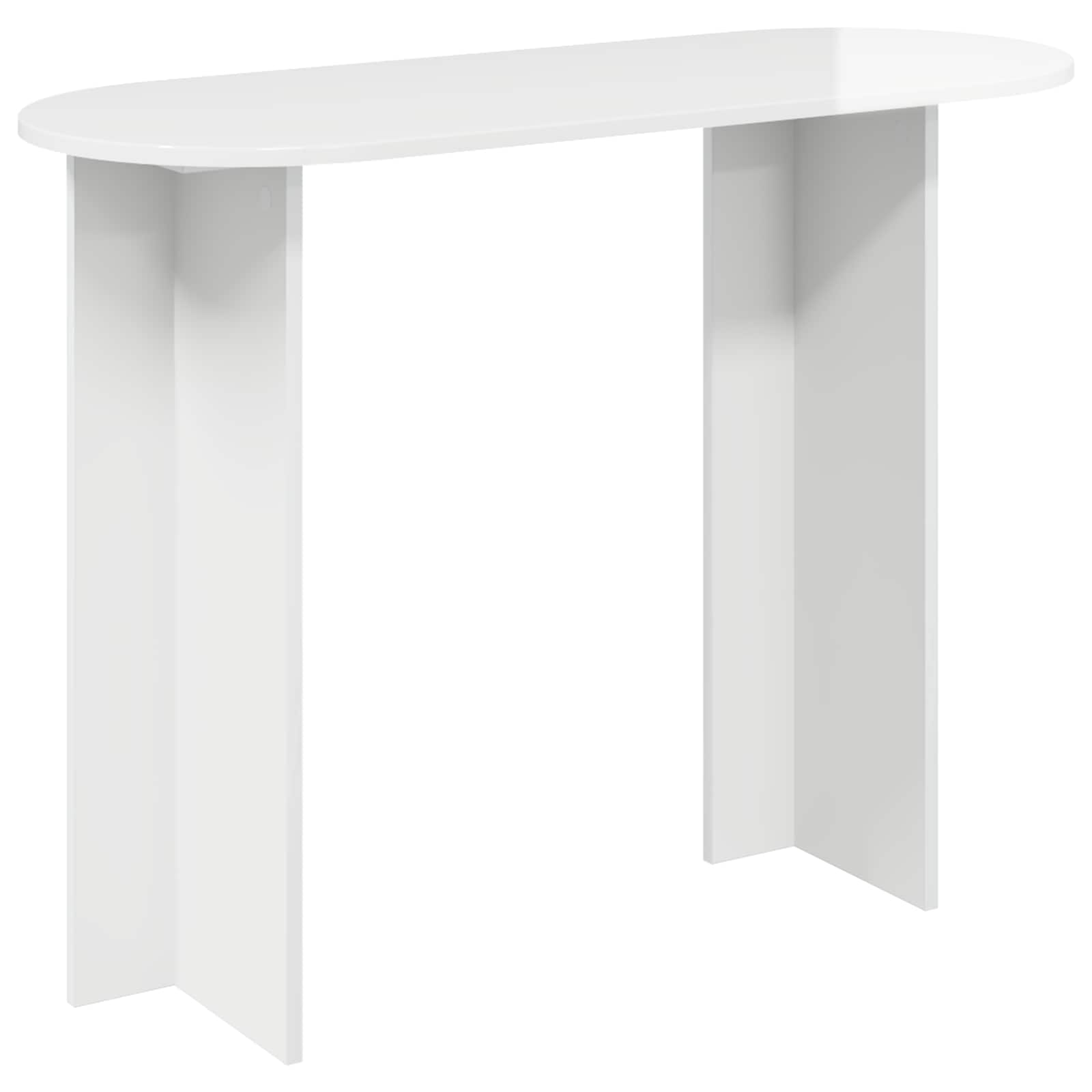 Table console avec stockage Blanc brillant 100 x 39,5 x 75 cm - XIOS
