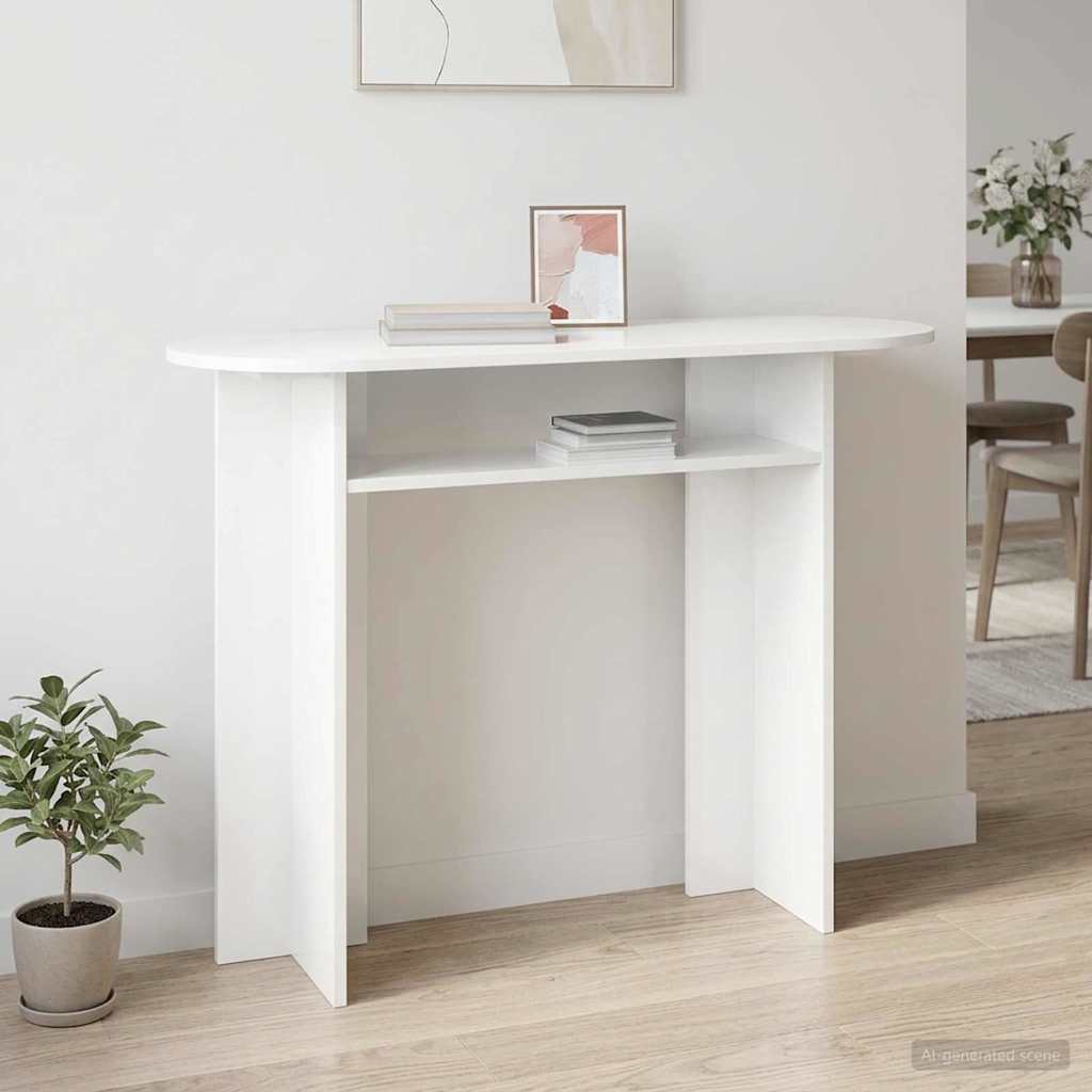 Table console Blanc 100 x 39,5 x 75 cm Bois d'ingénierie - XIOS