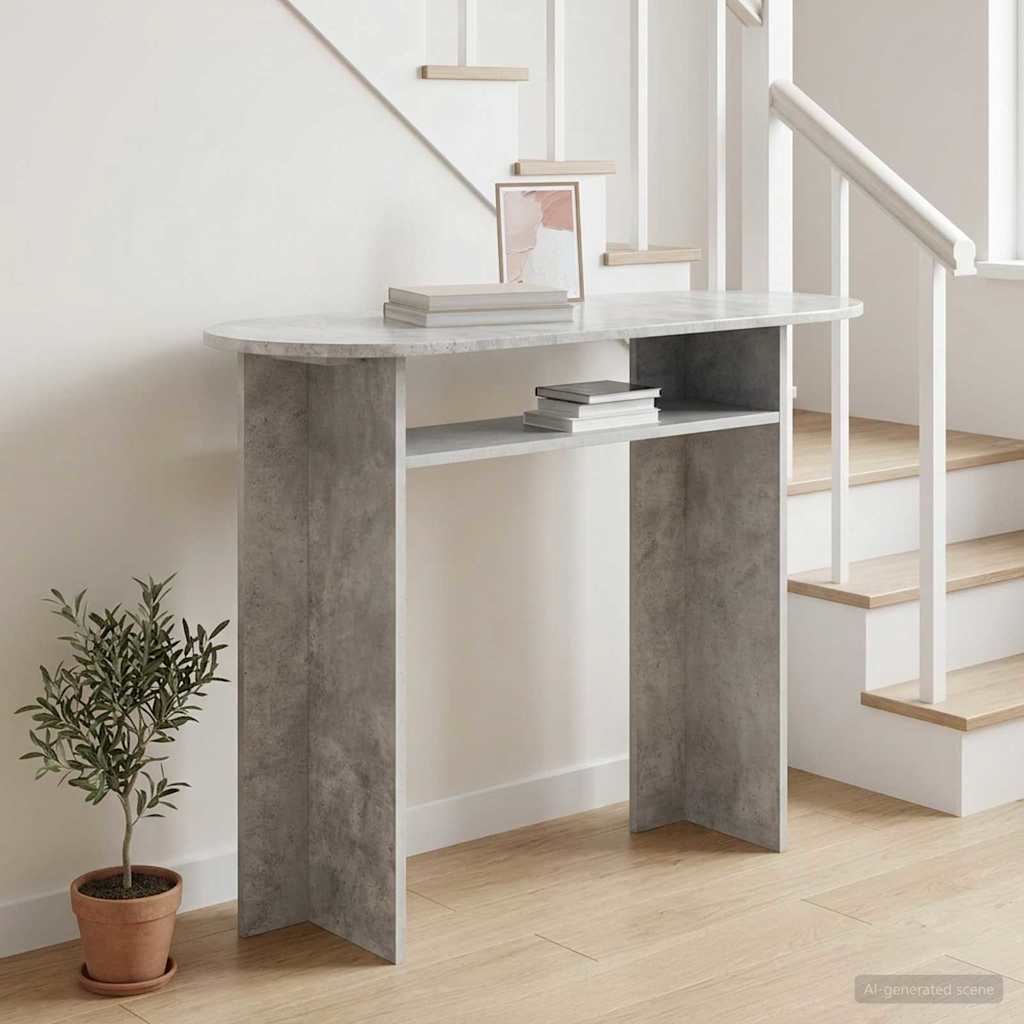 Table console Gris béton 100 x 39,5 x 75 cm Bois d'ingénierie - XIOS