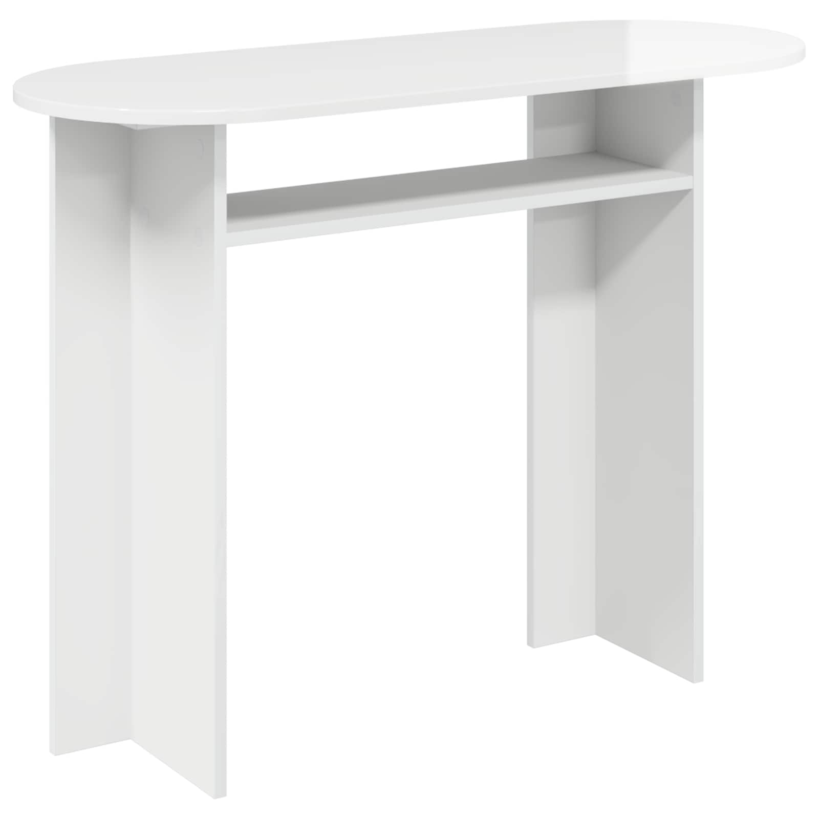 Table console avec stockage Blanc brillant 100 x 39,5 x 75 cm - XIOS