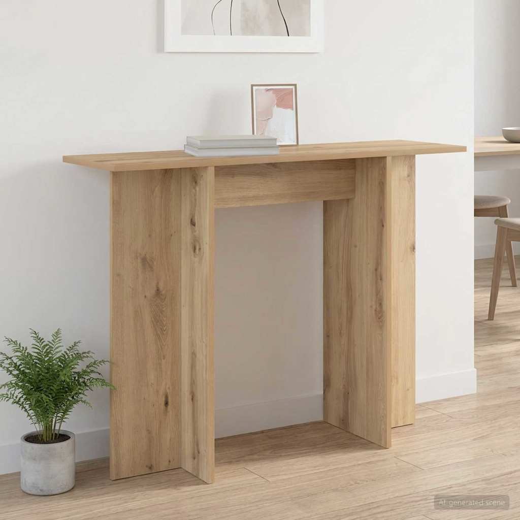 Table console Chêne artisanal 100 x 30 x 75 cm - XIOS