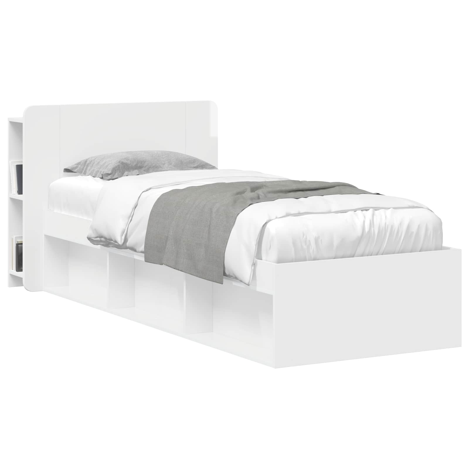 Cabinet de Tête de Lit Blanc brillant Bois d'ingénierie - XIOS