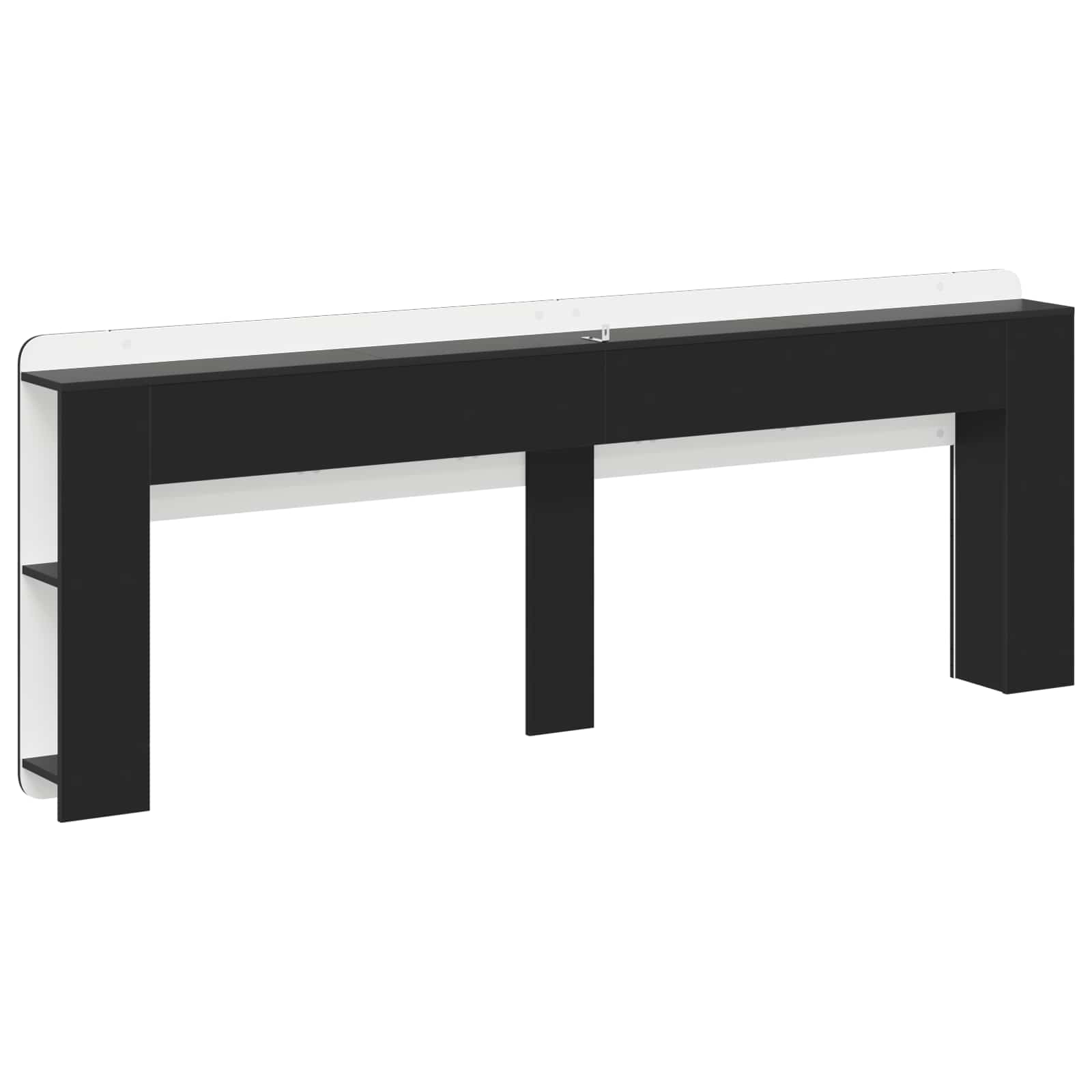 Cabinet de Tête de Lit avec stockage Noir Bois d'ingénierie - XIOS