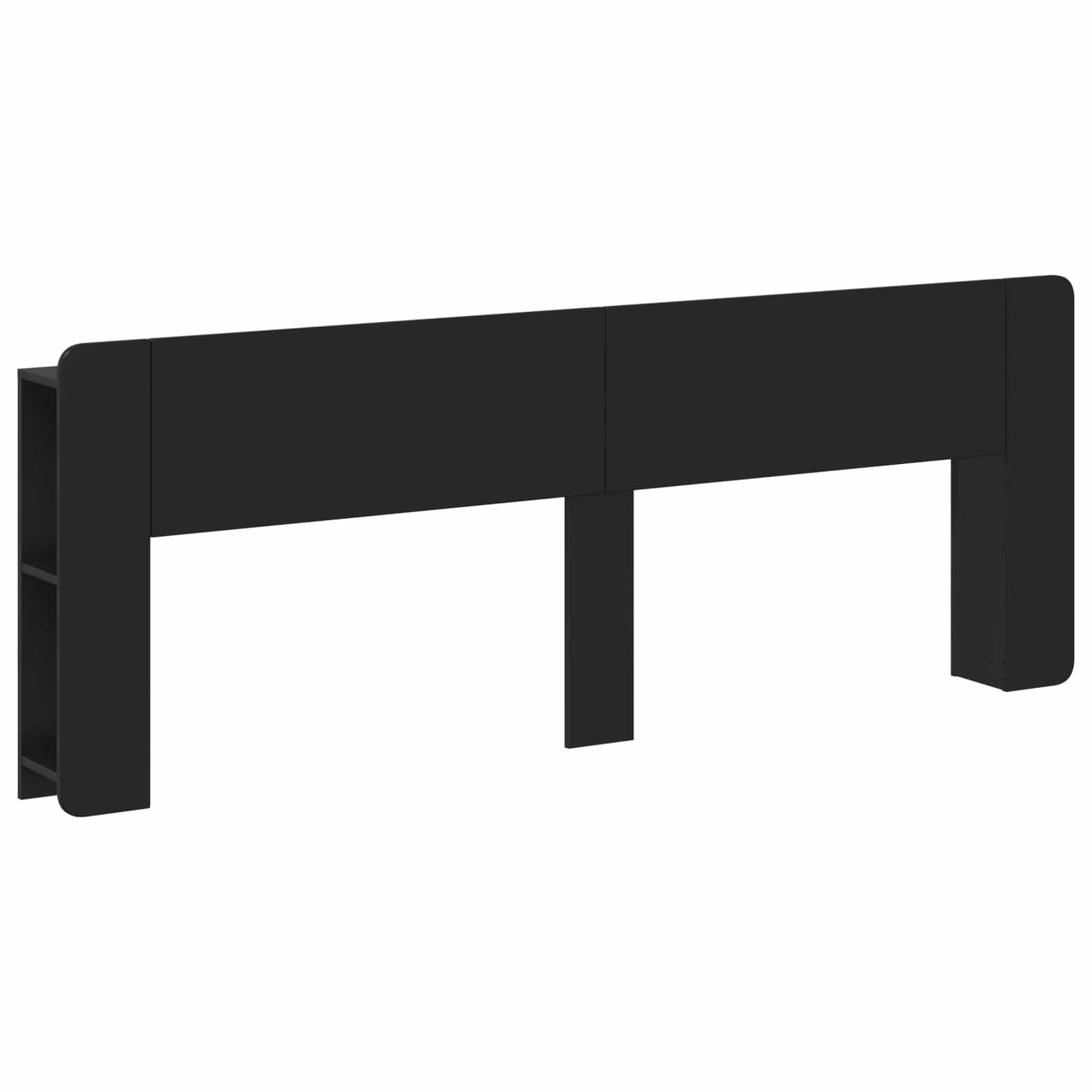 Cabinet de Tête de Lit avec stockage Noir Bois d'ingénierie - XIOS