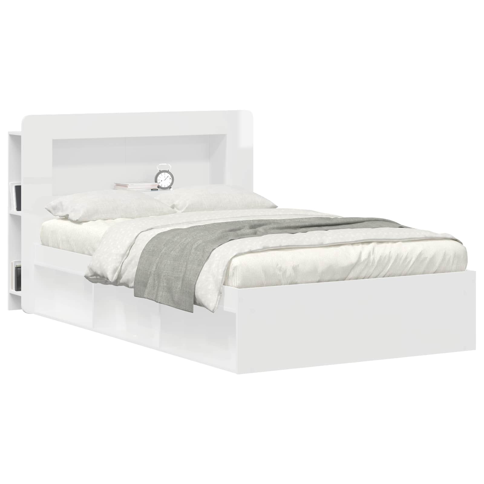 Cabinet de Tête de Lit Blanc brillant Bois d’ingénierie - XIOS