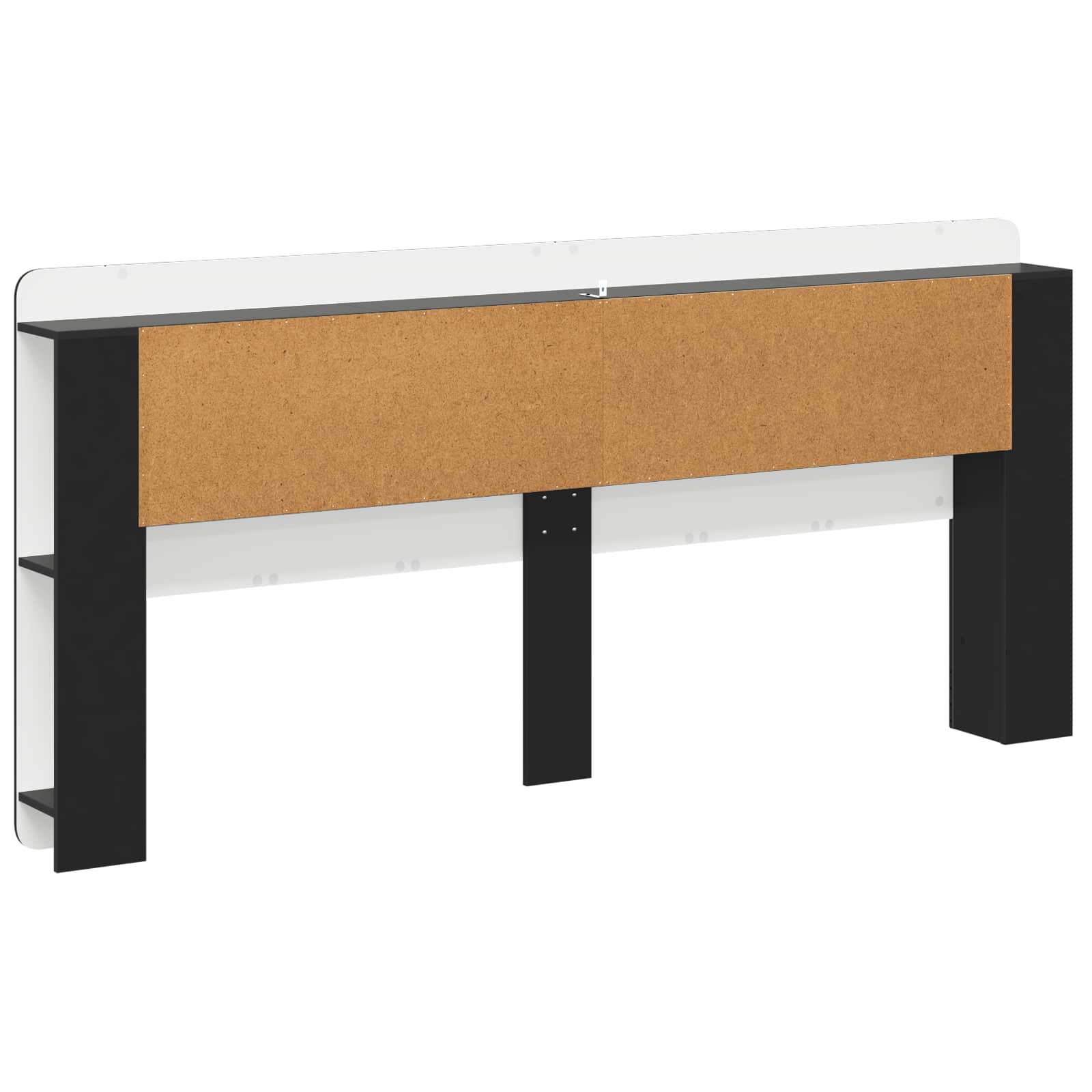 Cabinet de Tête de Lit avec stockage Noir Bois d’ingénierie - XIOS