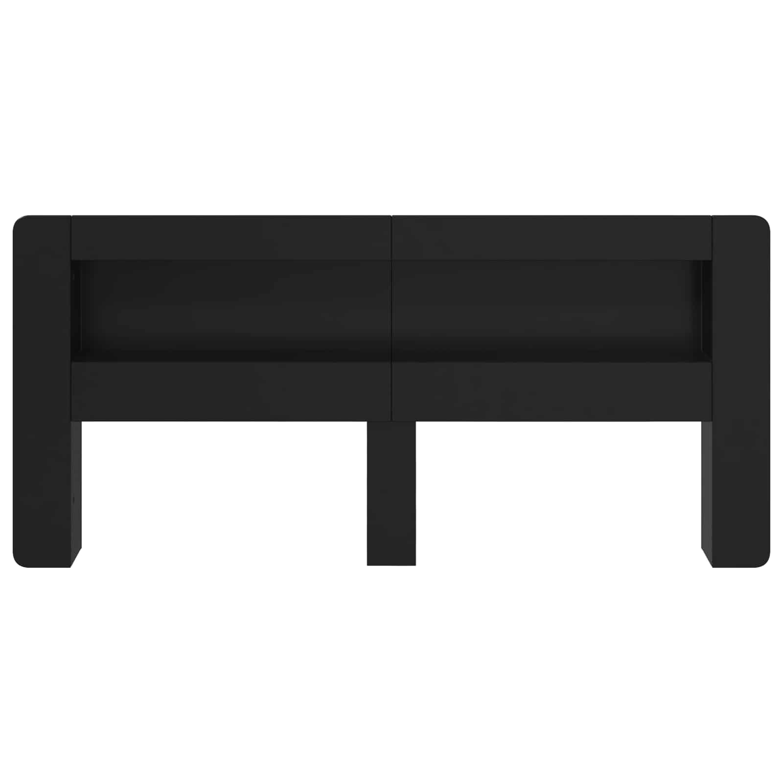 Cabinet de Tête de Lit avec stockage Noir Bois d’ingénierie - XIOS
