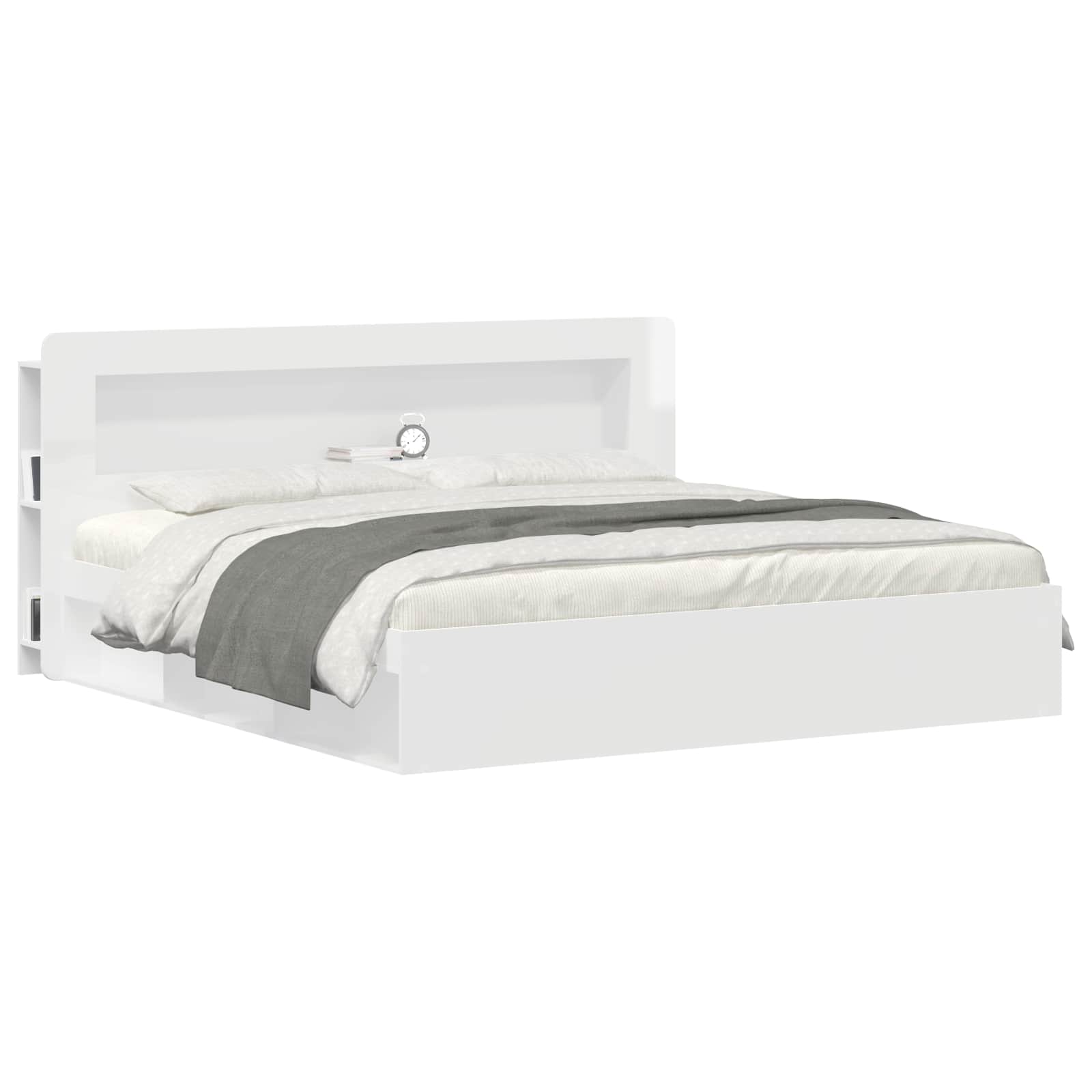 Cabinet de Tête de Lit Blanc brillant Bois d’ingénierie - XIOS