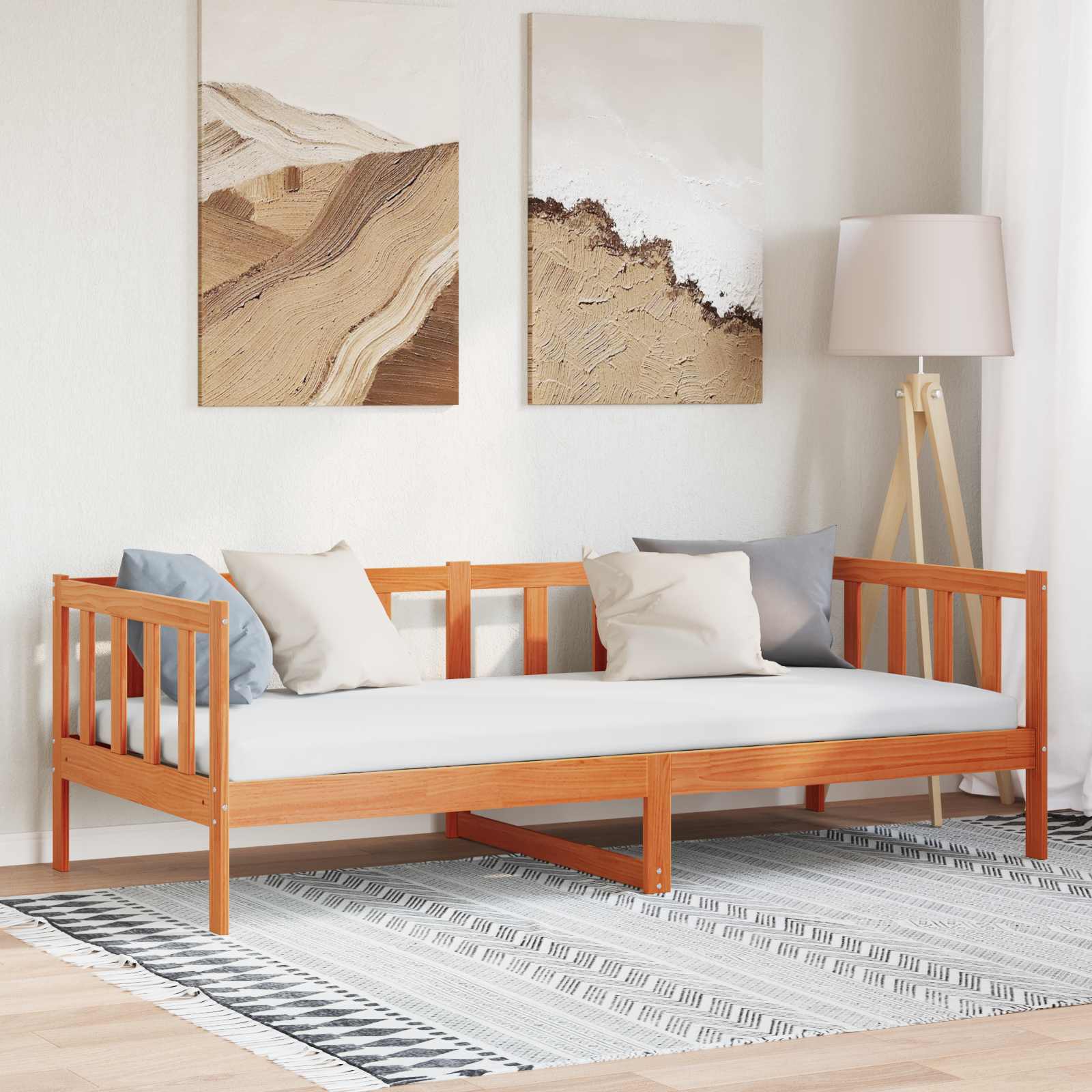 Cadre de lit Cire marron 90 x 190 cm Bois de pin massif - XIOS