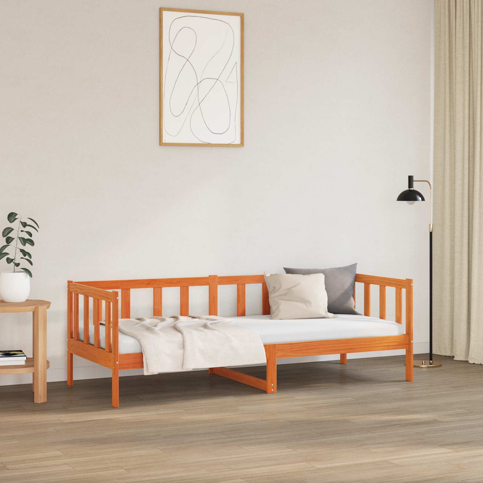 Cadre de lit Cire marron 90 x 190 cm Bois de pin massif - XIOS