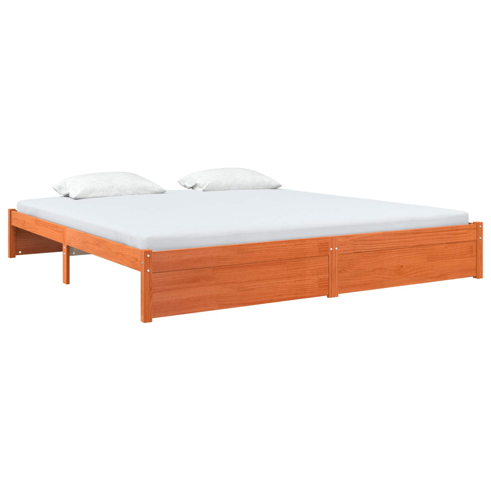 Cadre de lit Cire marron 200 x 200 cm Bois de Pin Massif - XIOS